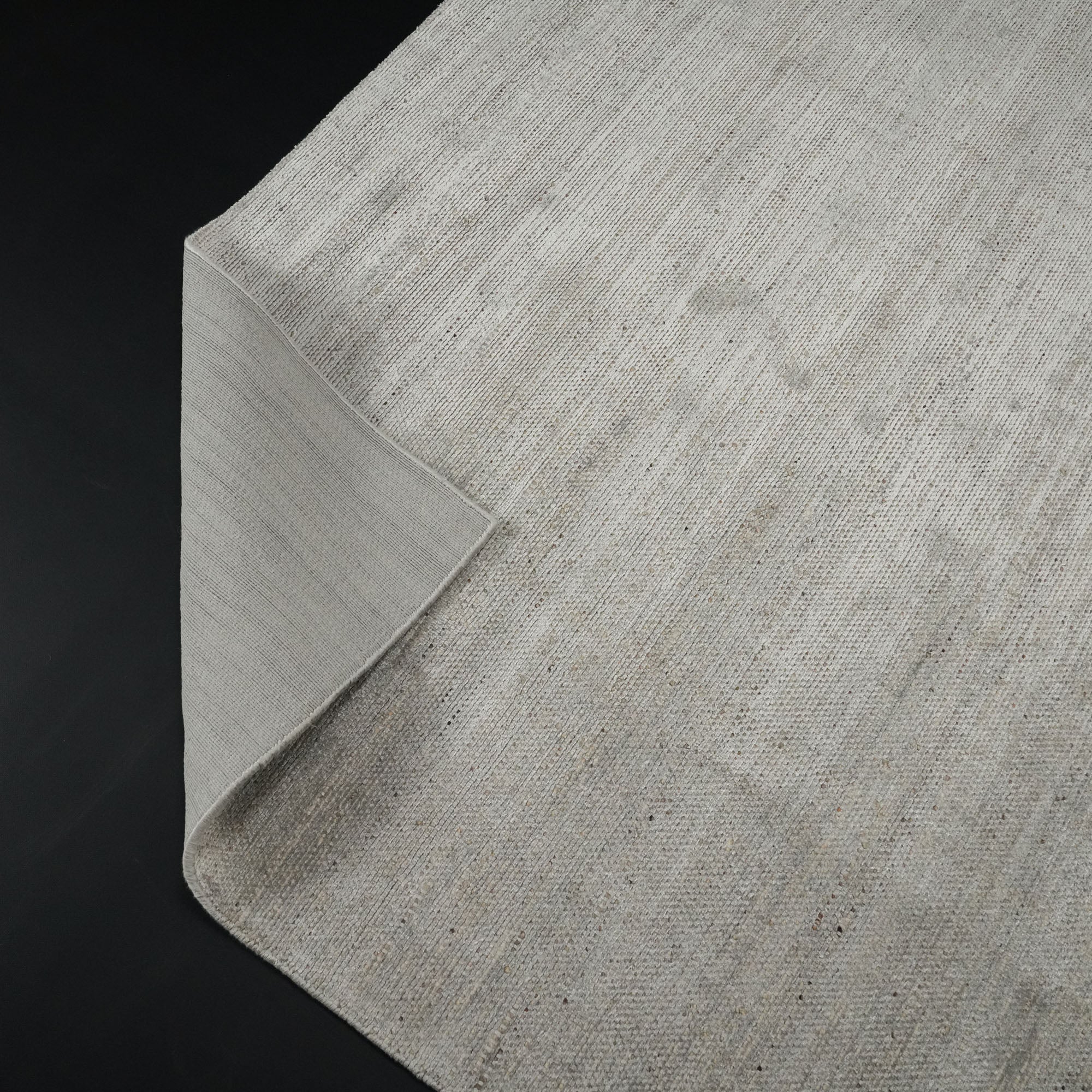 Hand Woven Plain Patterned Gray Wool Carpet