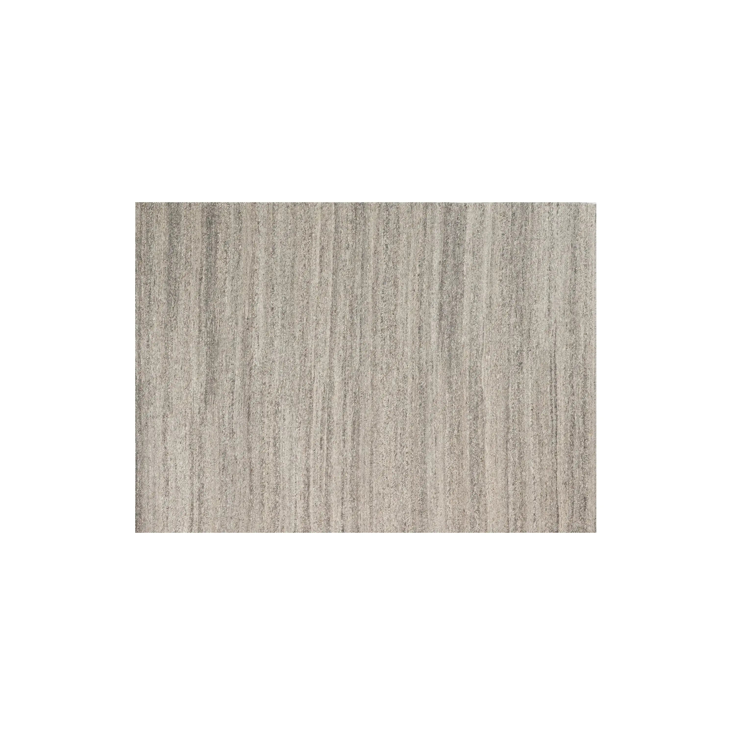 Handwoven Plain Patterned Gray Wool Rug