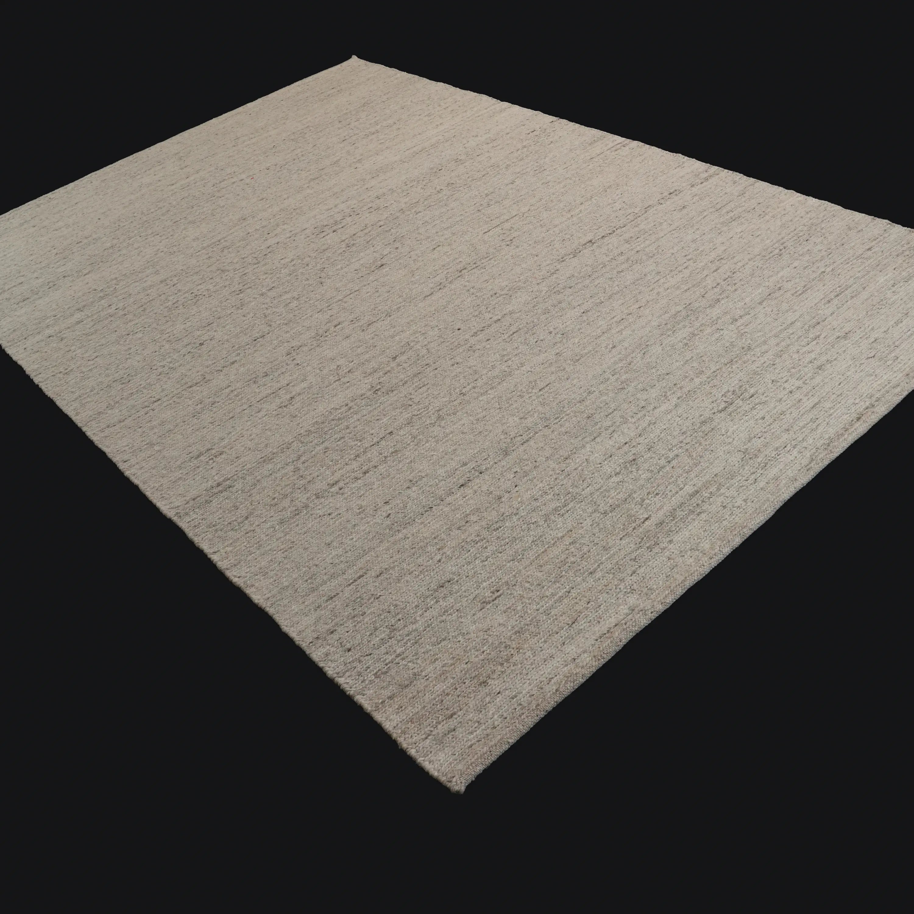 El Dokuma Sade Desenli Yün Krem Halı