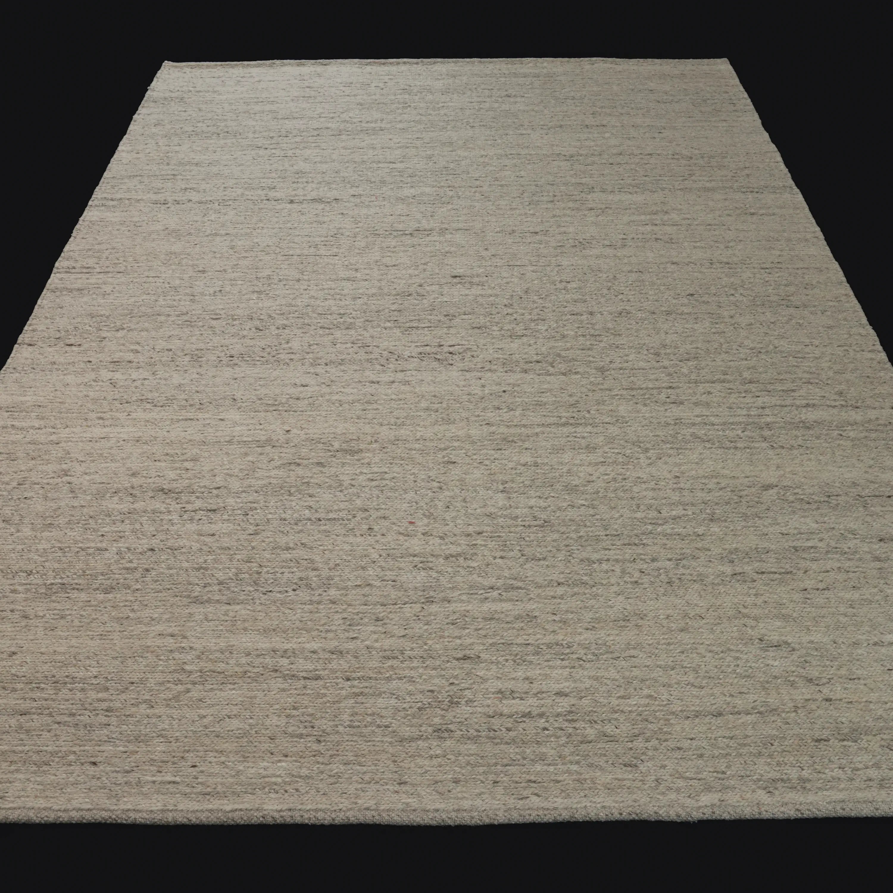 El Dokuma Sade Desenli Yün Krem Halı