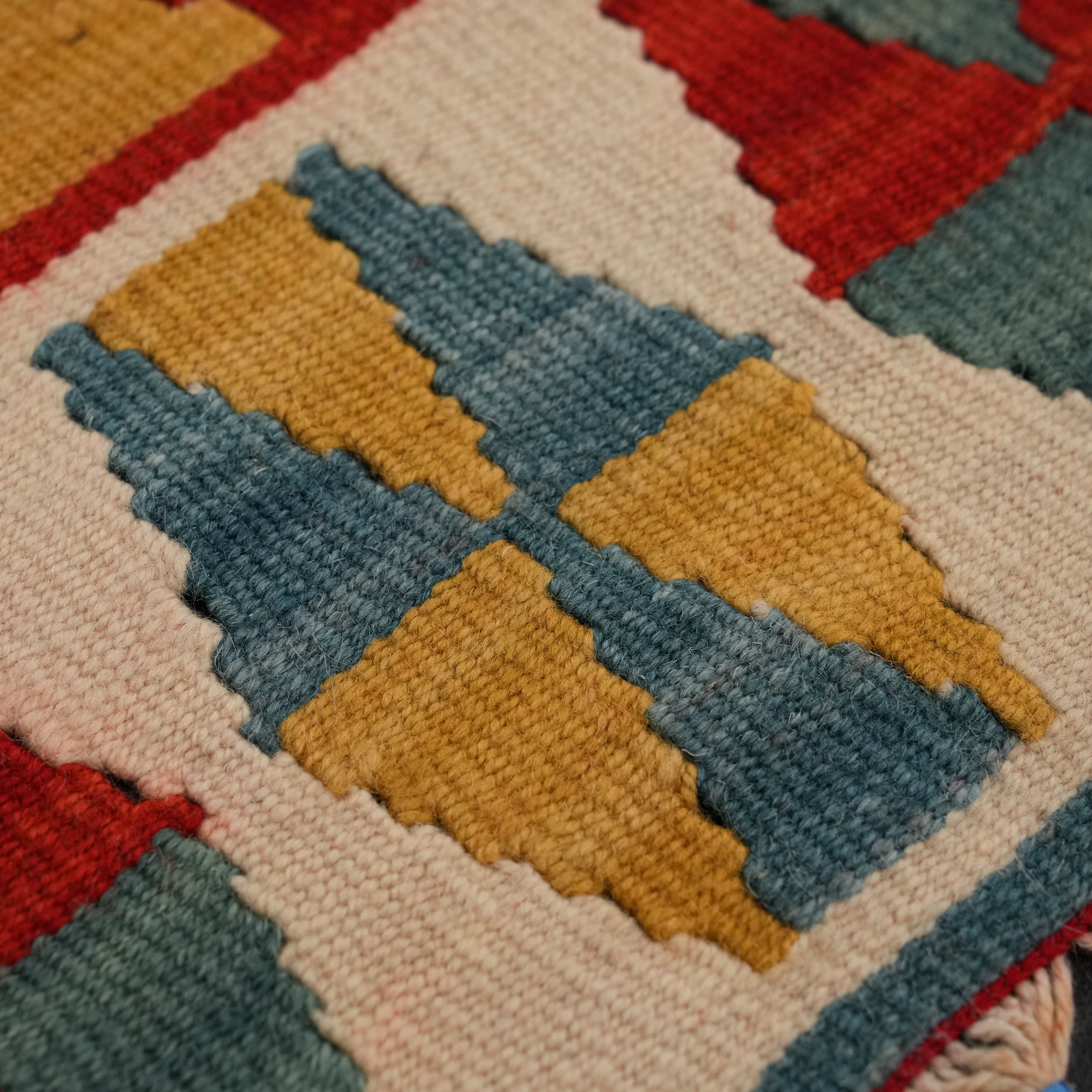 Handwoven Chest Antique Anatolian Patterned colorful Kayseri Kilim