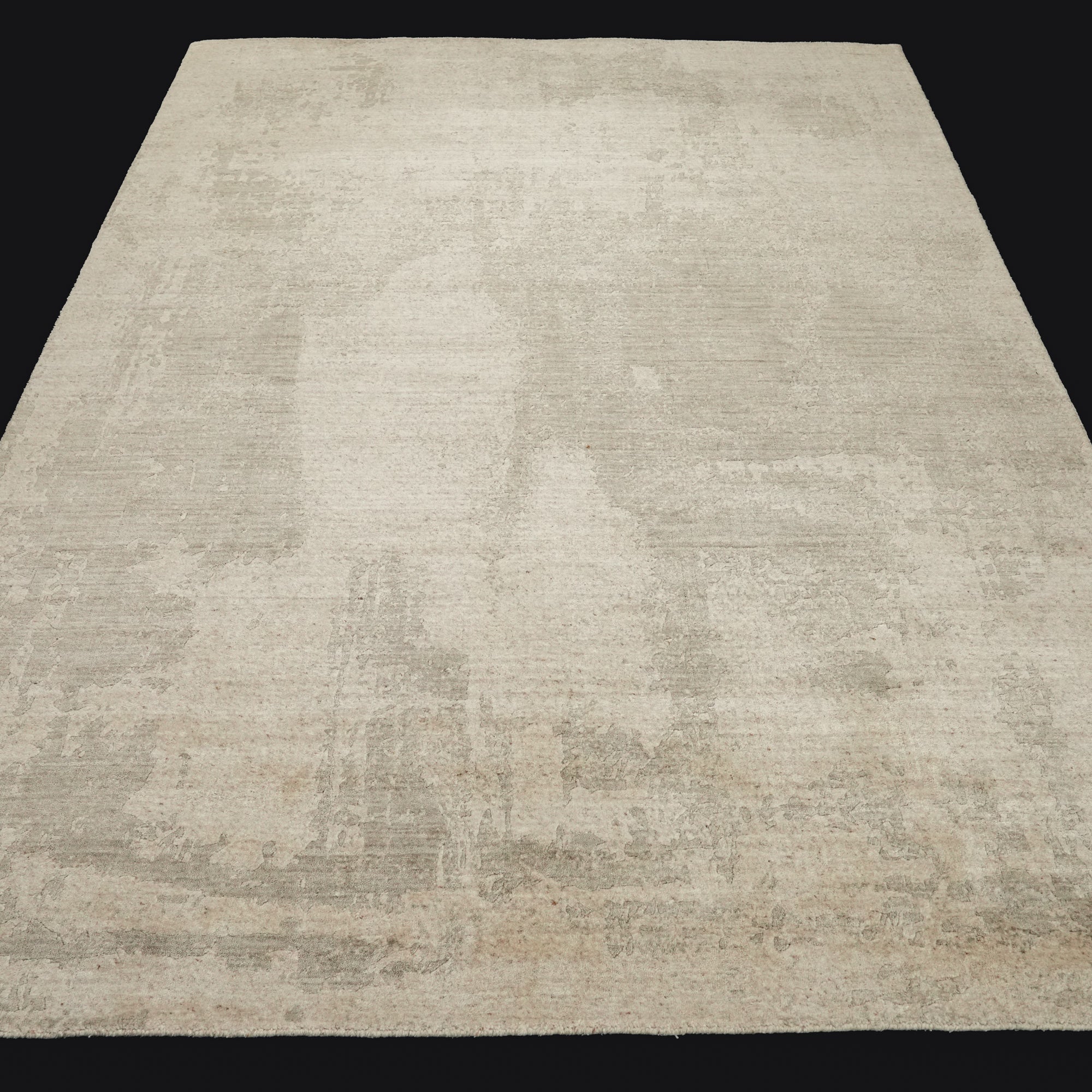 Tezgah Dokuma Soyut Desenli Bej Halı