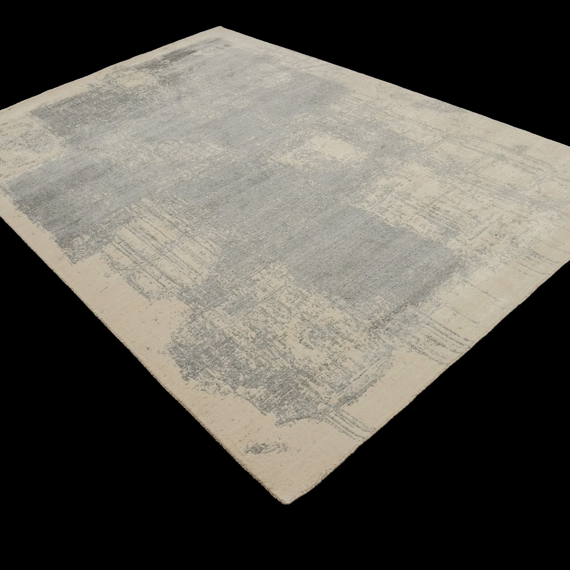 Tezgah Dokuma Soyut Desenli Gri Halı