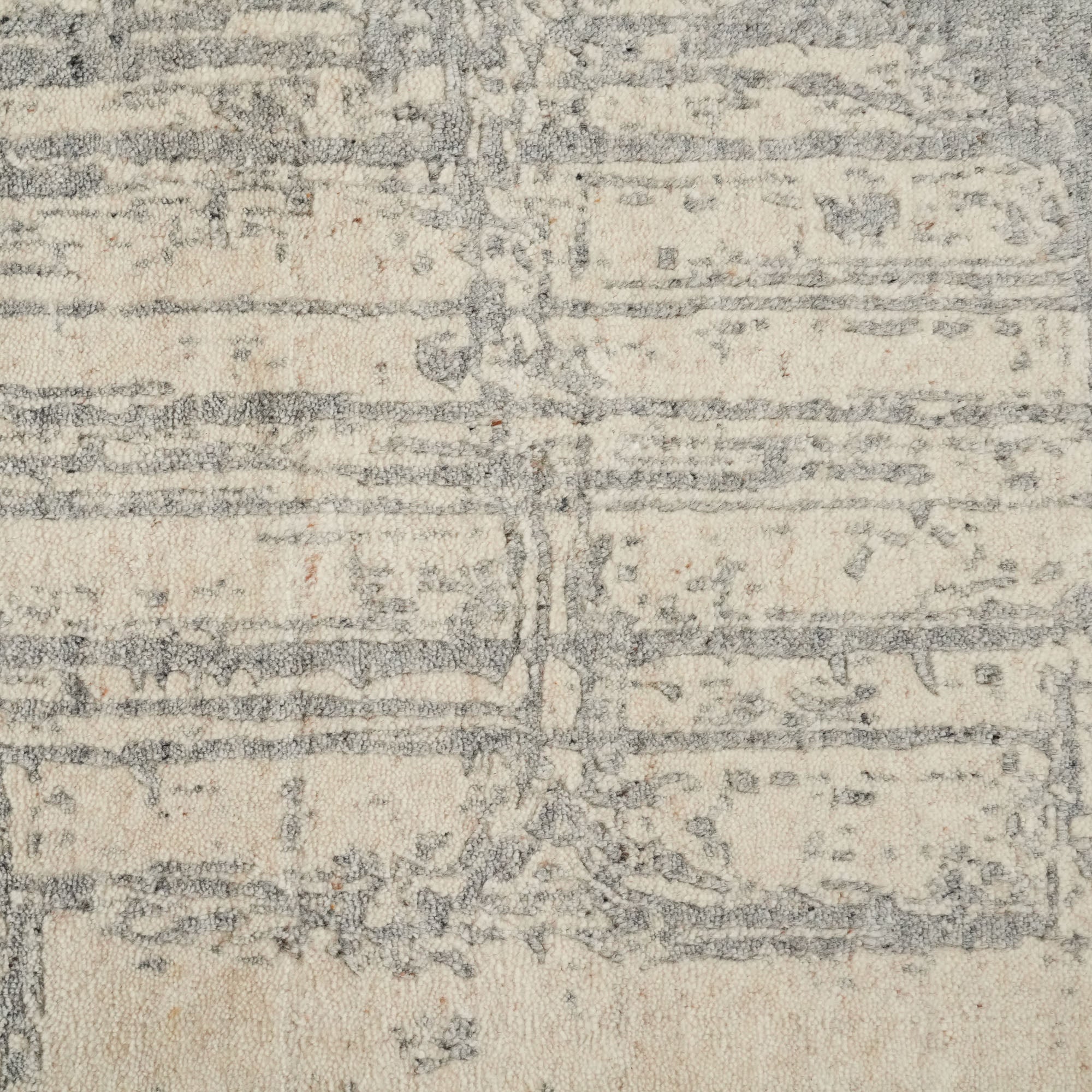 Handwoven Abstract Patterned Gray Rug