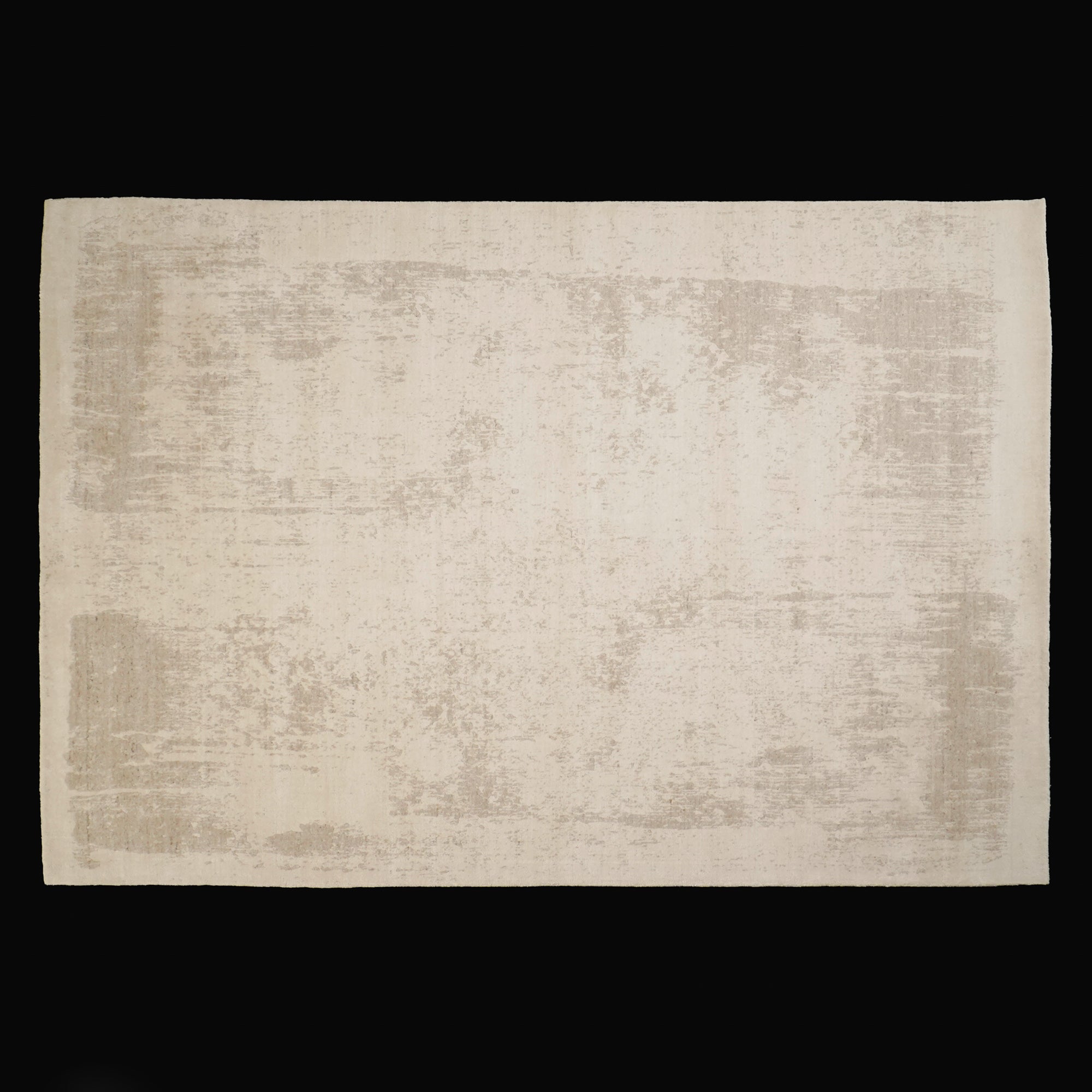 Hand Woven Abstract Patterned Cream Carpet