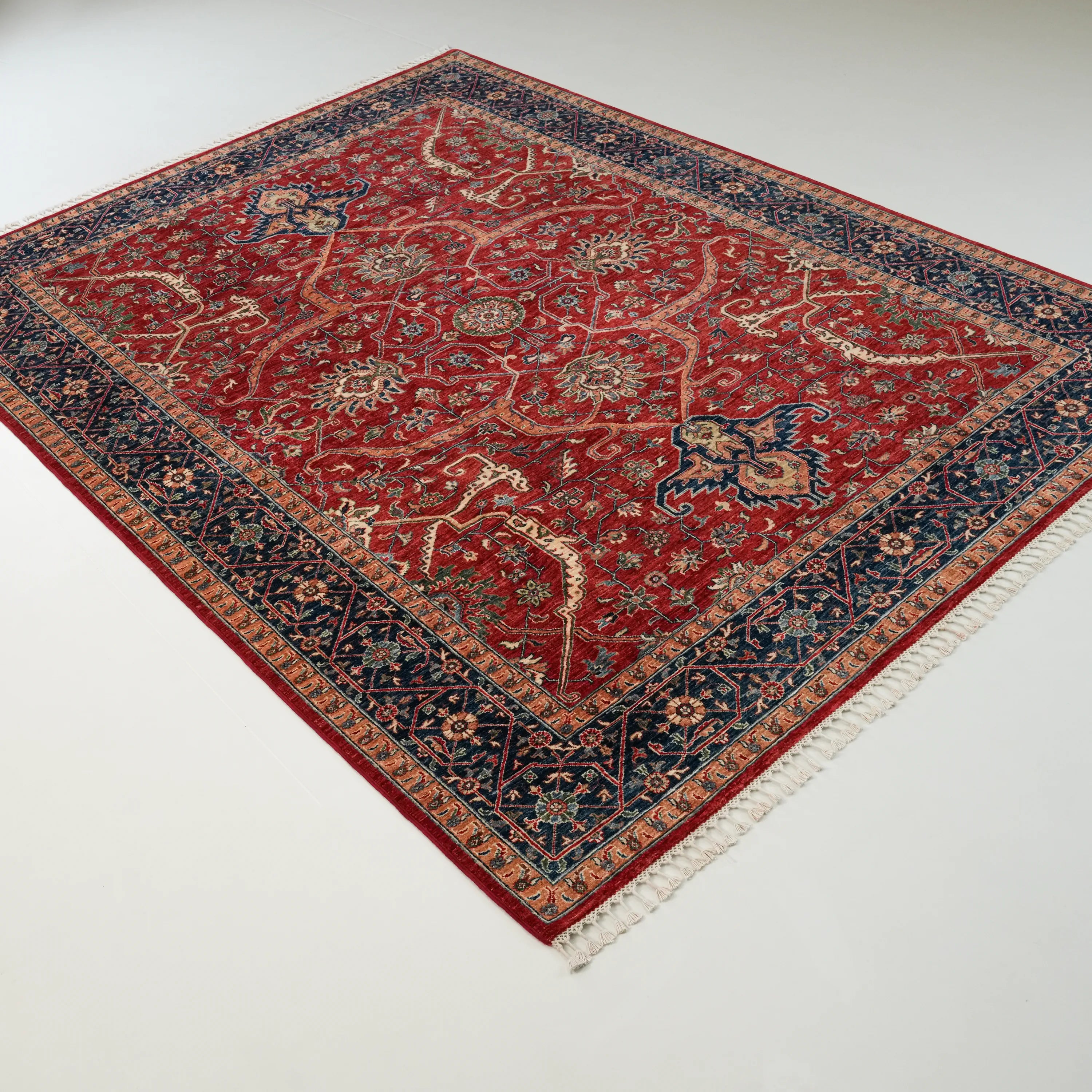 El Dokuma Uşak Desenli Kırmızı Yün Halı