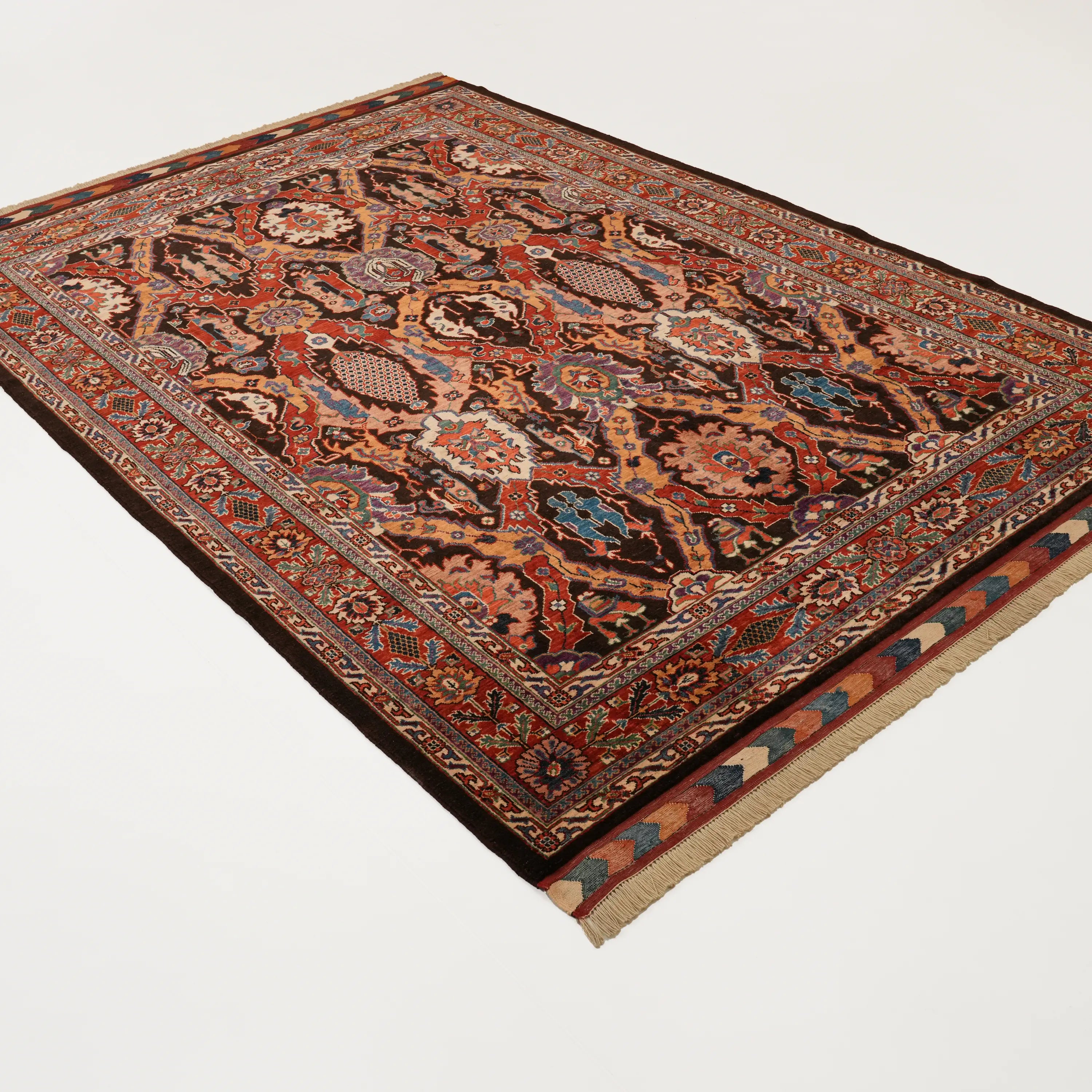 El Dokuma Uşak Desenli Yün Rengarenk Halı