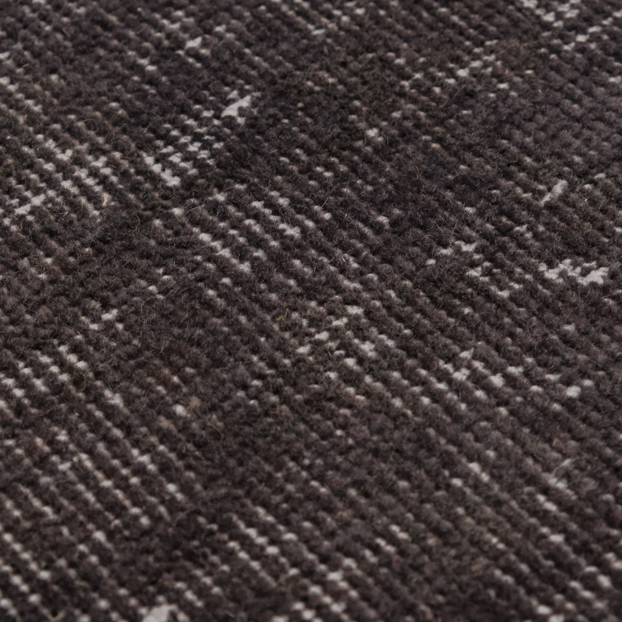 Hand Woven Vintage Patterned Anthracite Wool Carpet