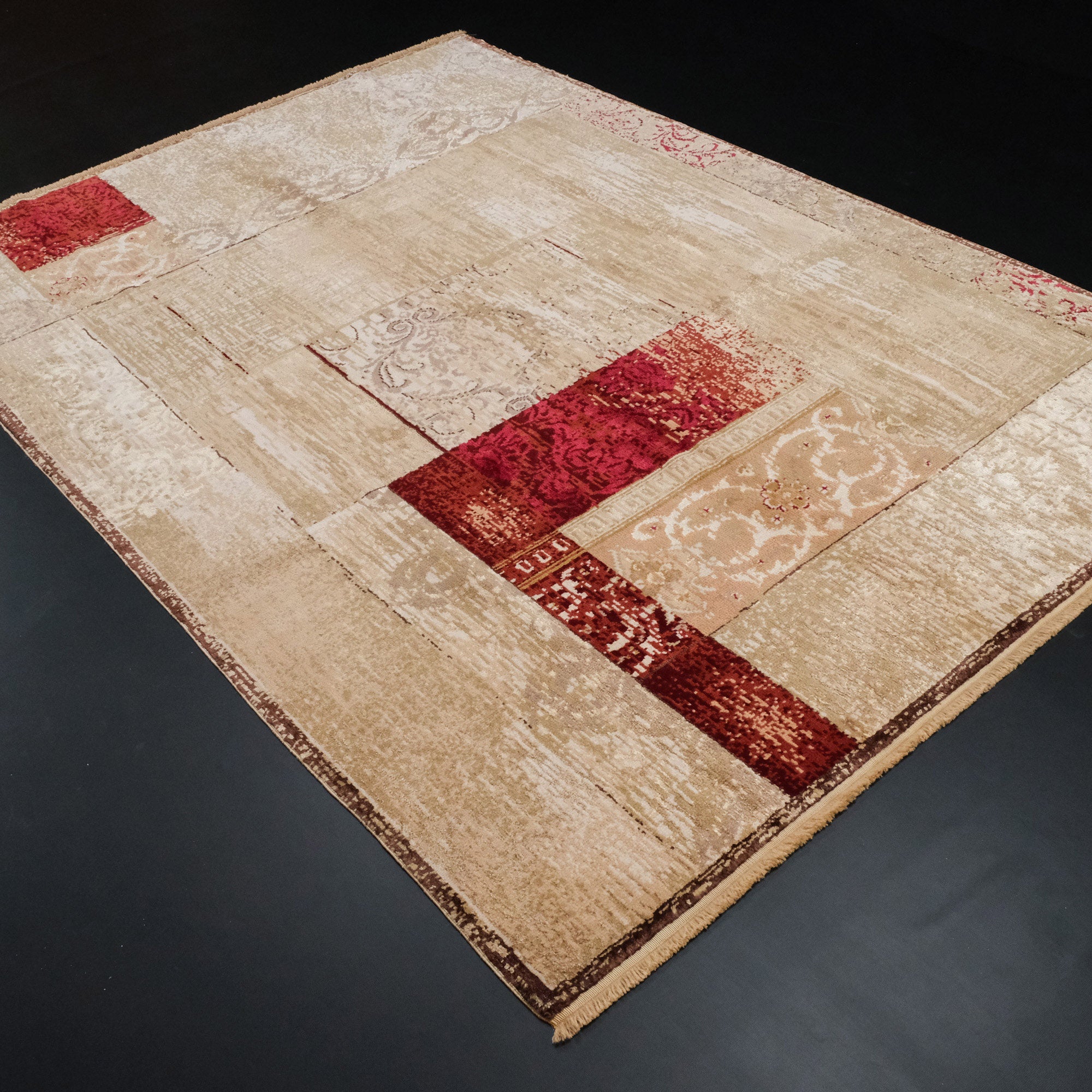 El Dokuma Vintage Desenli İpekli Yün Halı