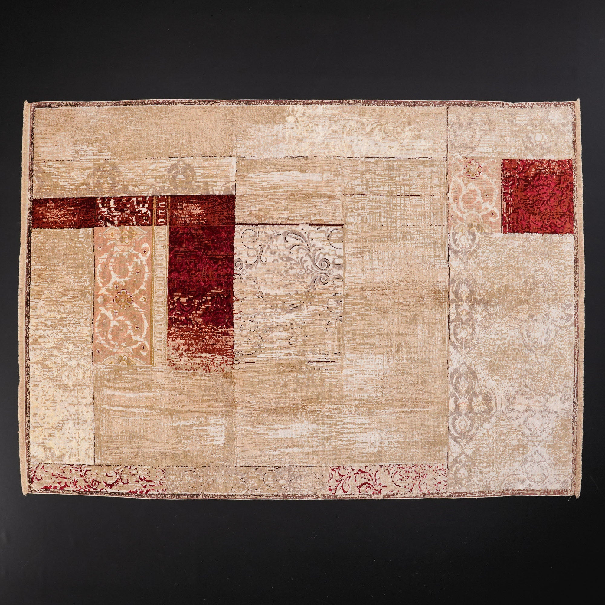 El Dokuma Vintage Desenli İpekli Yün Halı