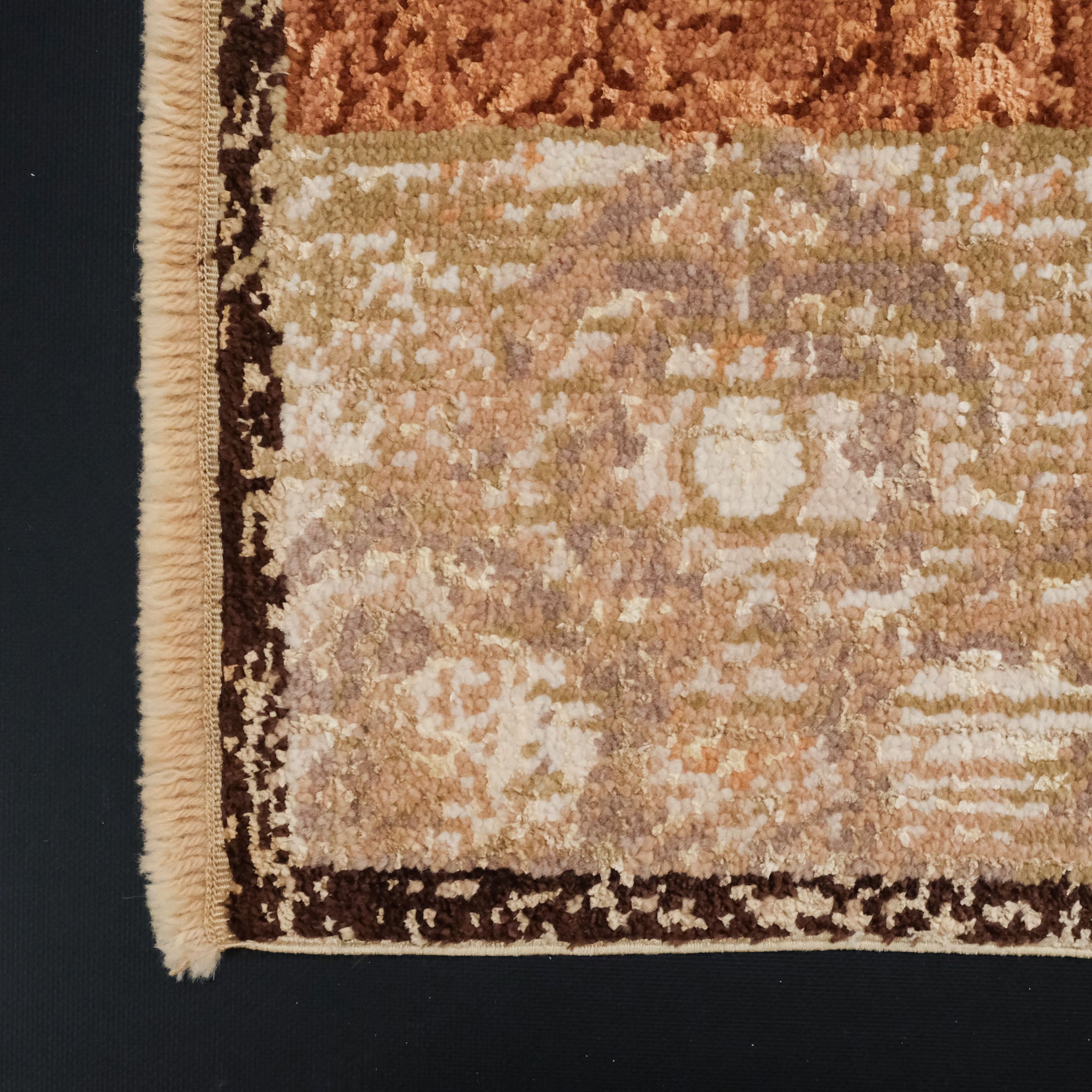 Hand Woven Beige Vintage Patterned Silk Carpet