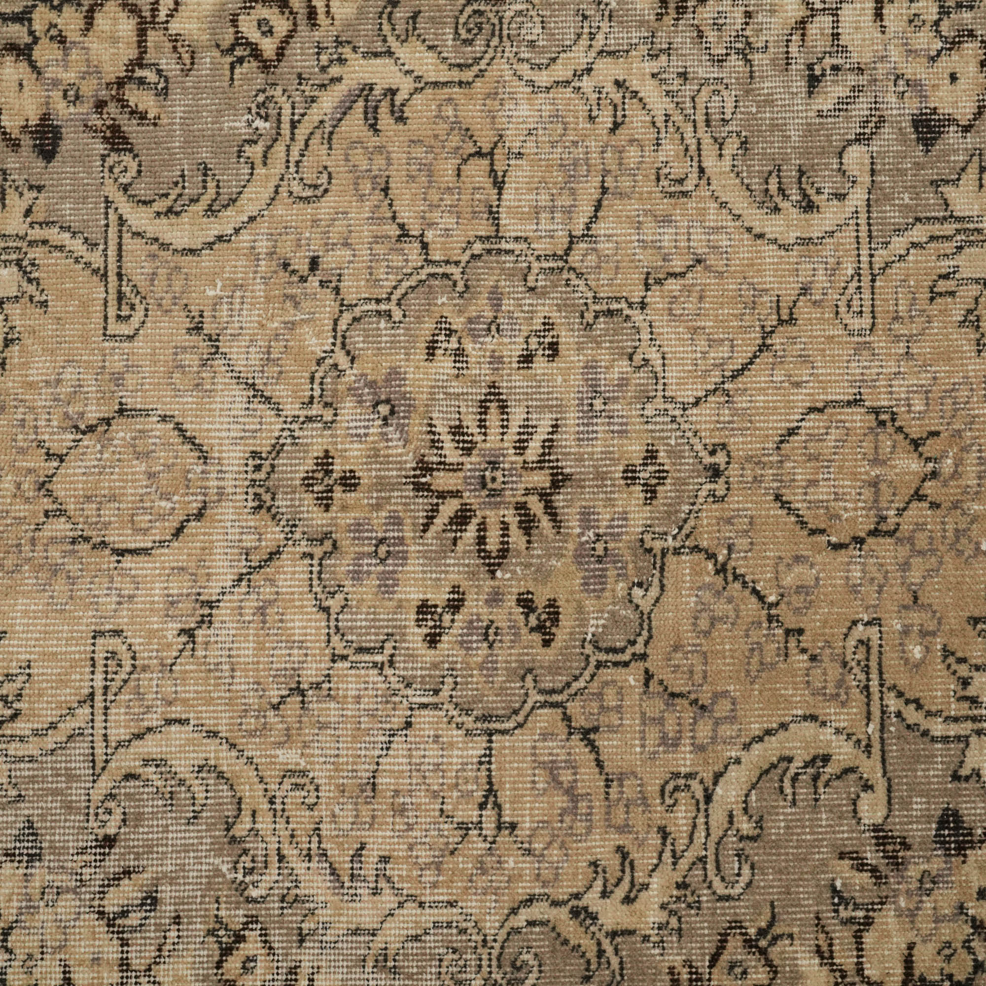El Dokuma Vintage Patterned Brown Wool Rug