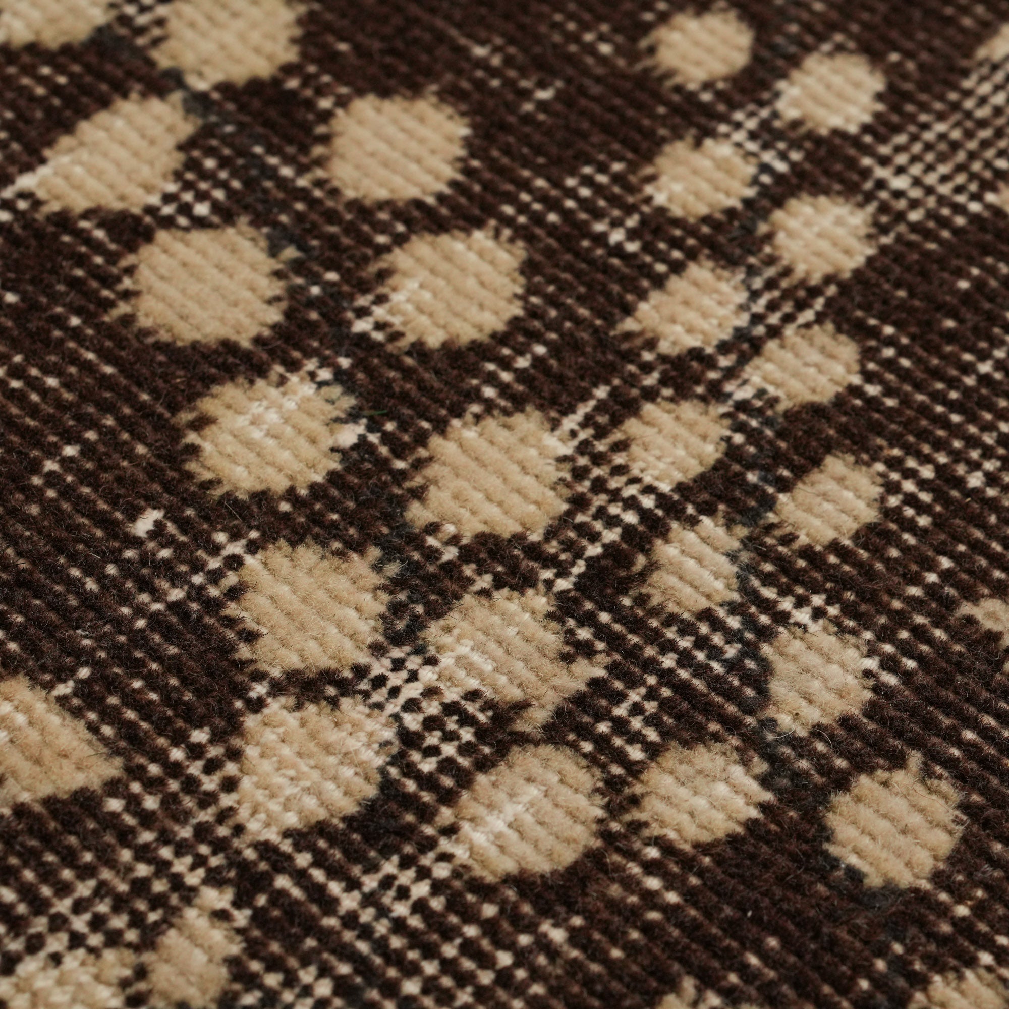 El Dokuma Vintage Patterned Brown Wool Rug