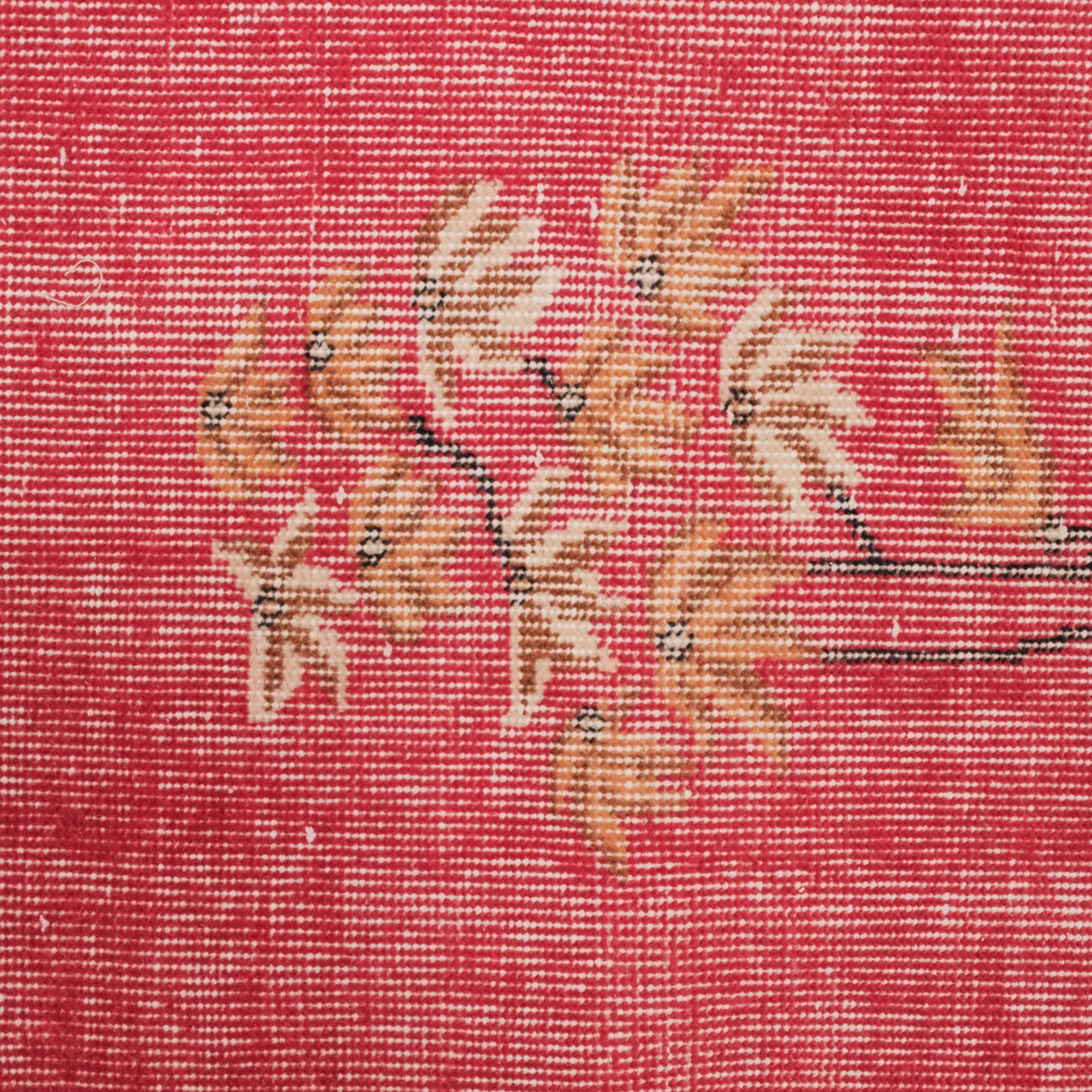 Hand-Woven Vintage Patterned Red Wool Modern Carpet