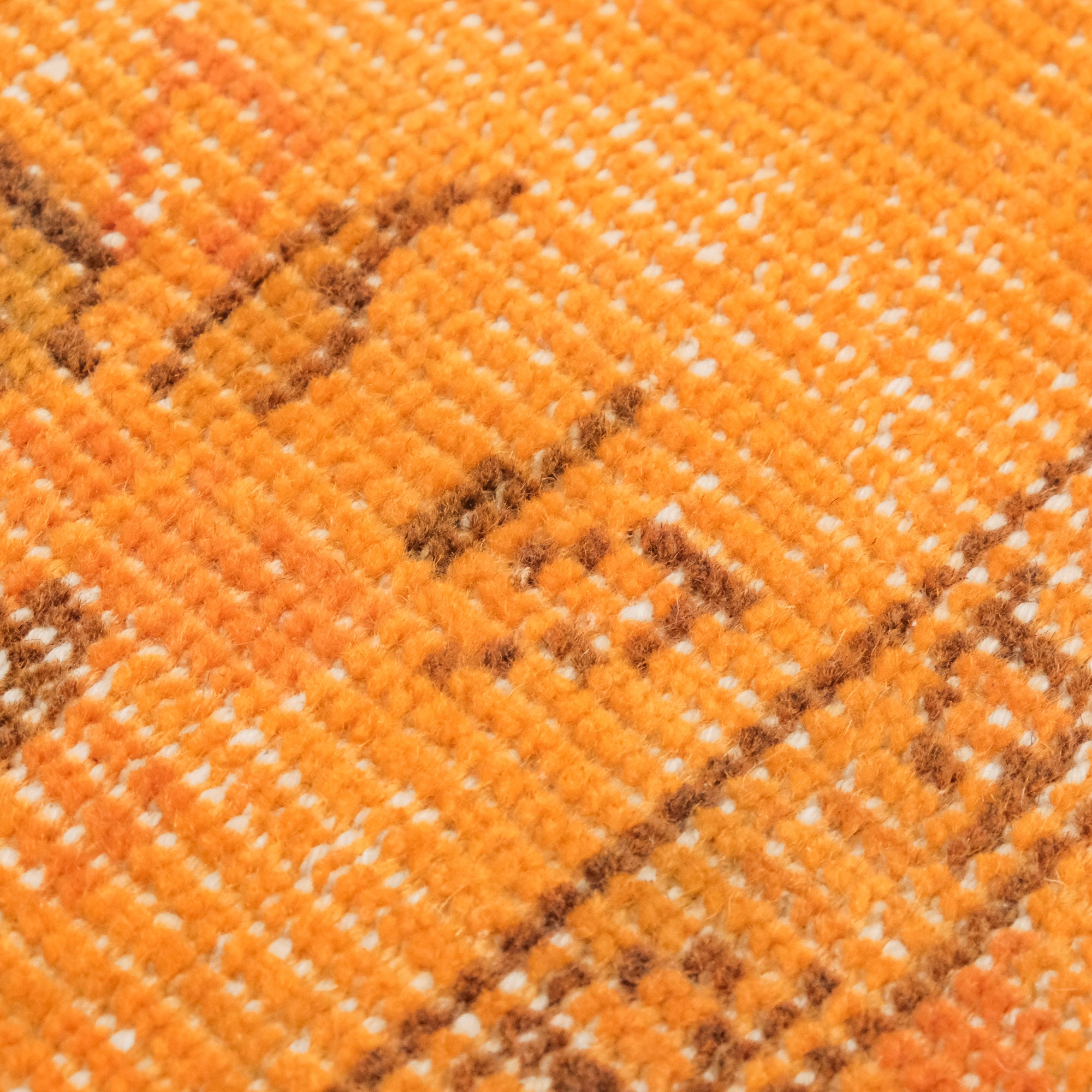 Hand Woven Vintage Patterned Orange Wool Classic Carpet