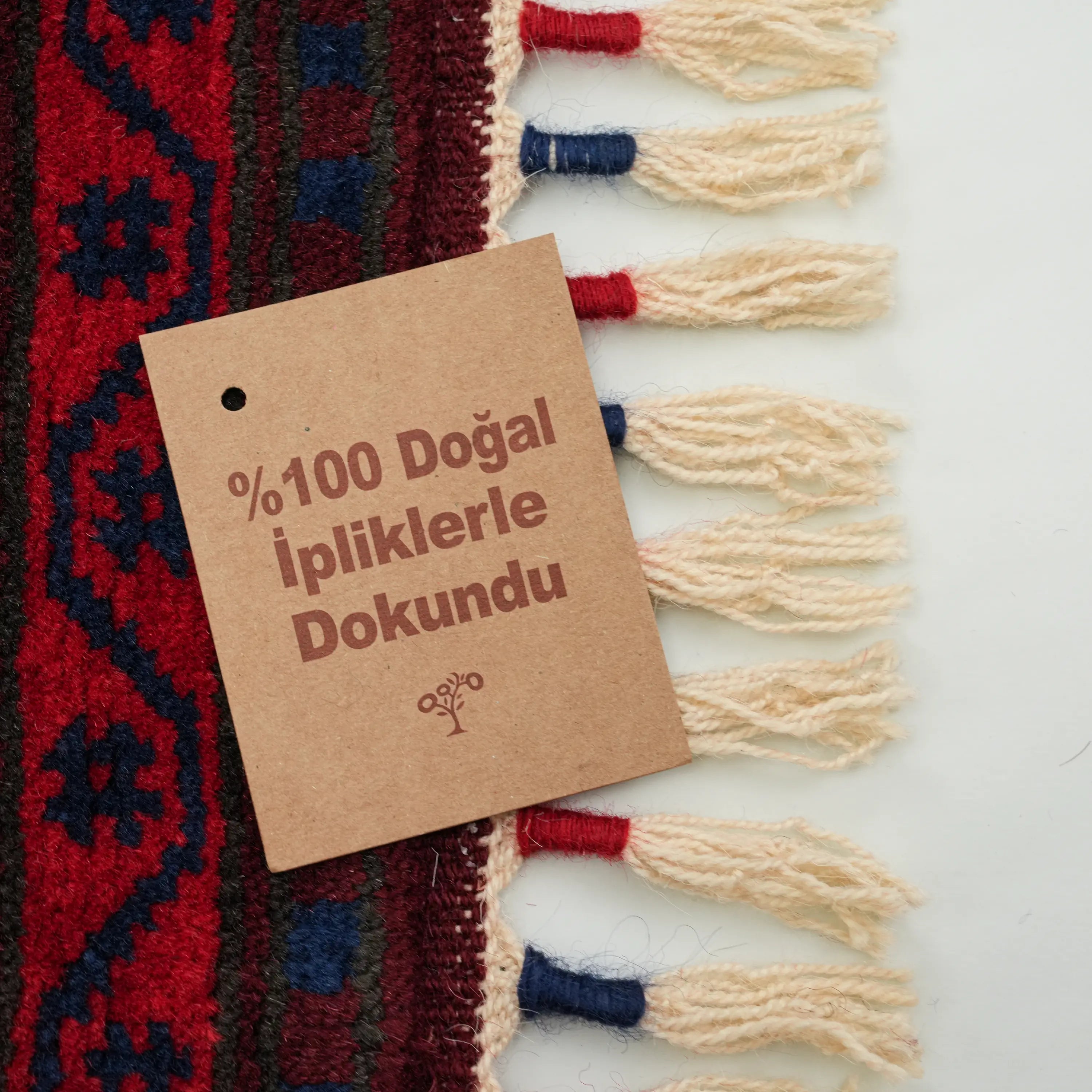 Handwoven Yağcıbedir Patterned Navy Wool Ethnic Rug