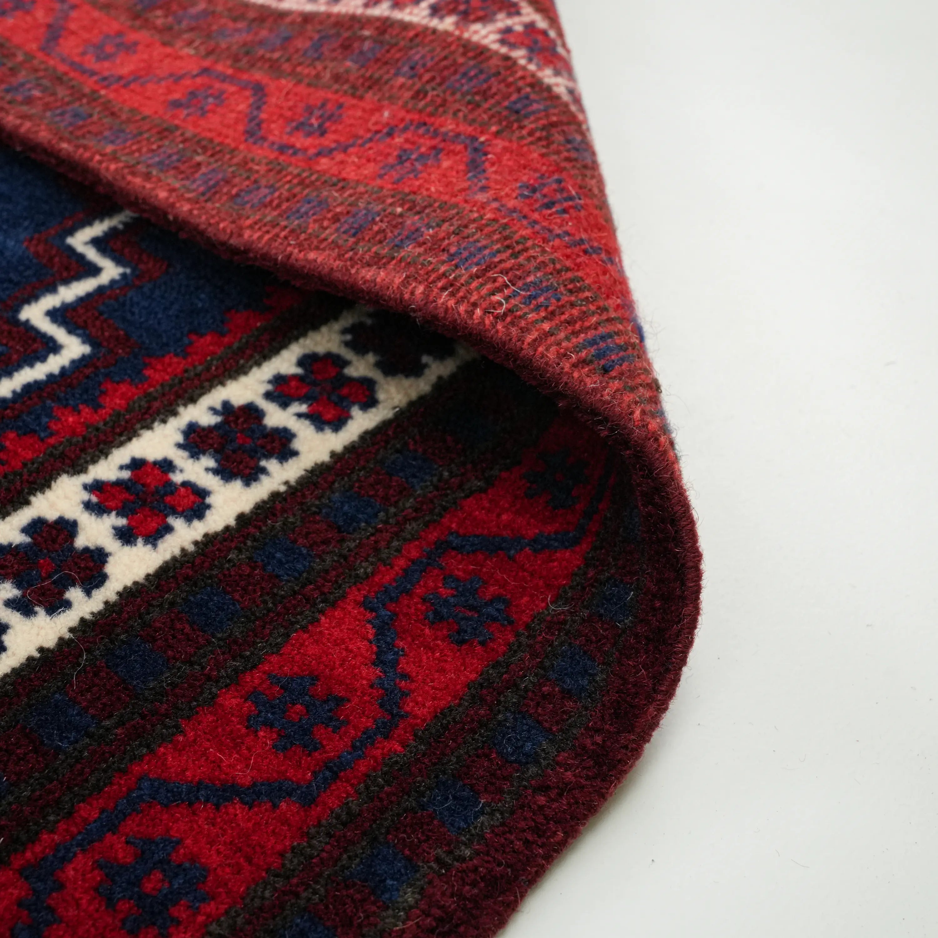 Handwoven Yağcıbedir Patterned Navy Wool Ethnic Rug