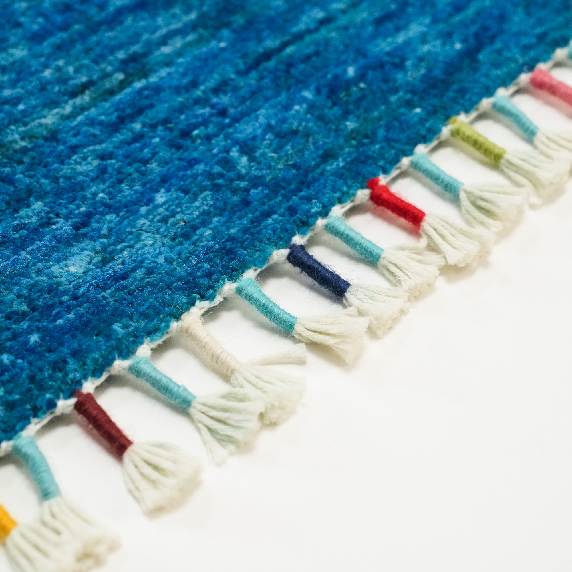 Hand Woven Wool Karabakh Patterned Blue Carpet