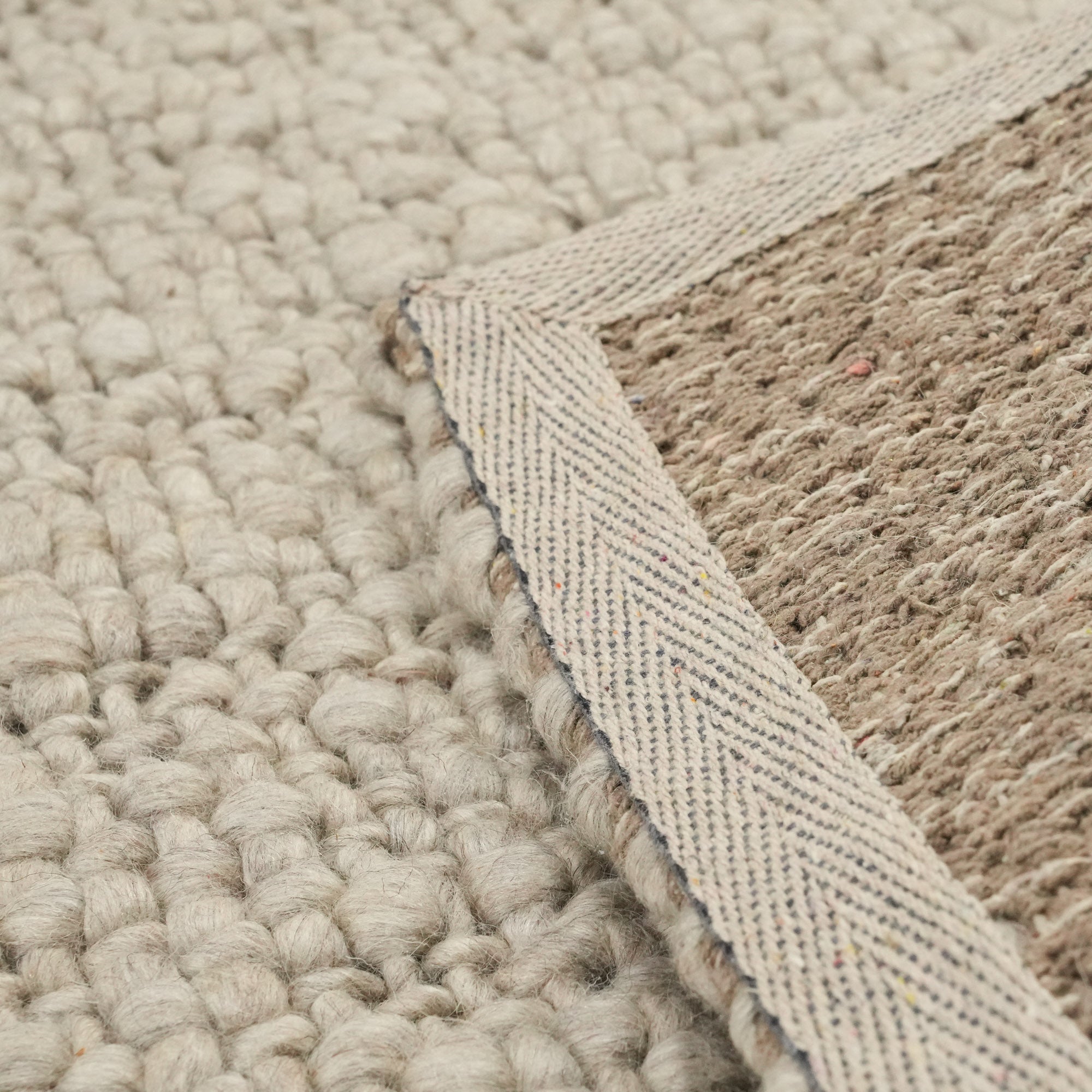 Hand Woven Wool Plain Patterned Gray Carpet