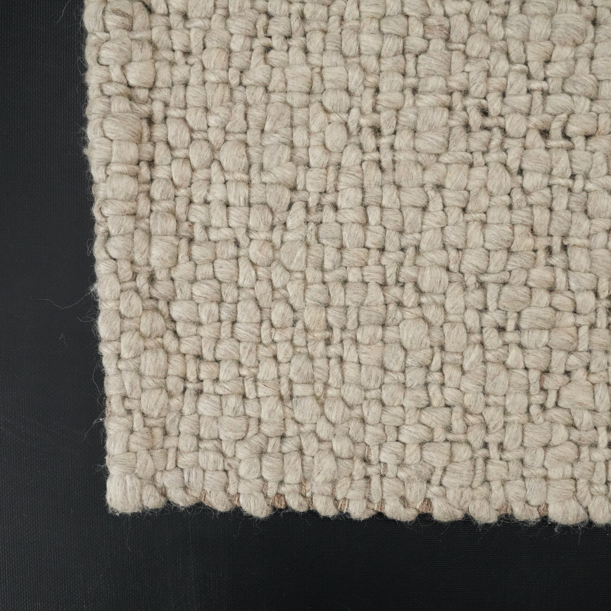 Hand Woven Wool Plain Patterned Gray Carpet