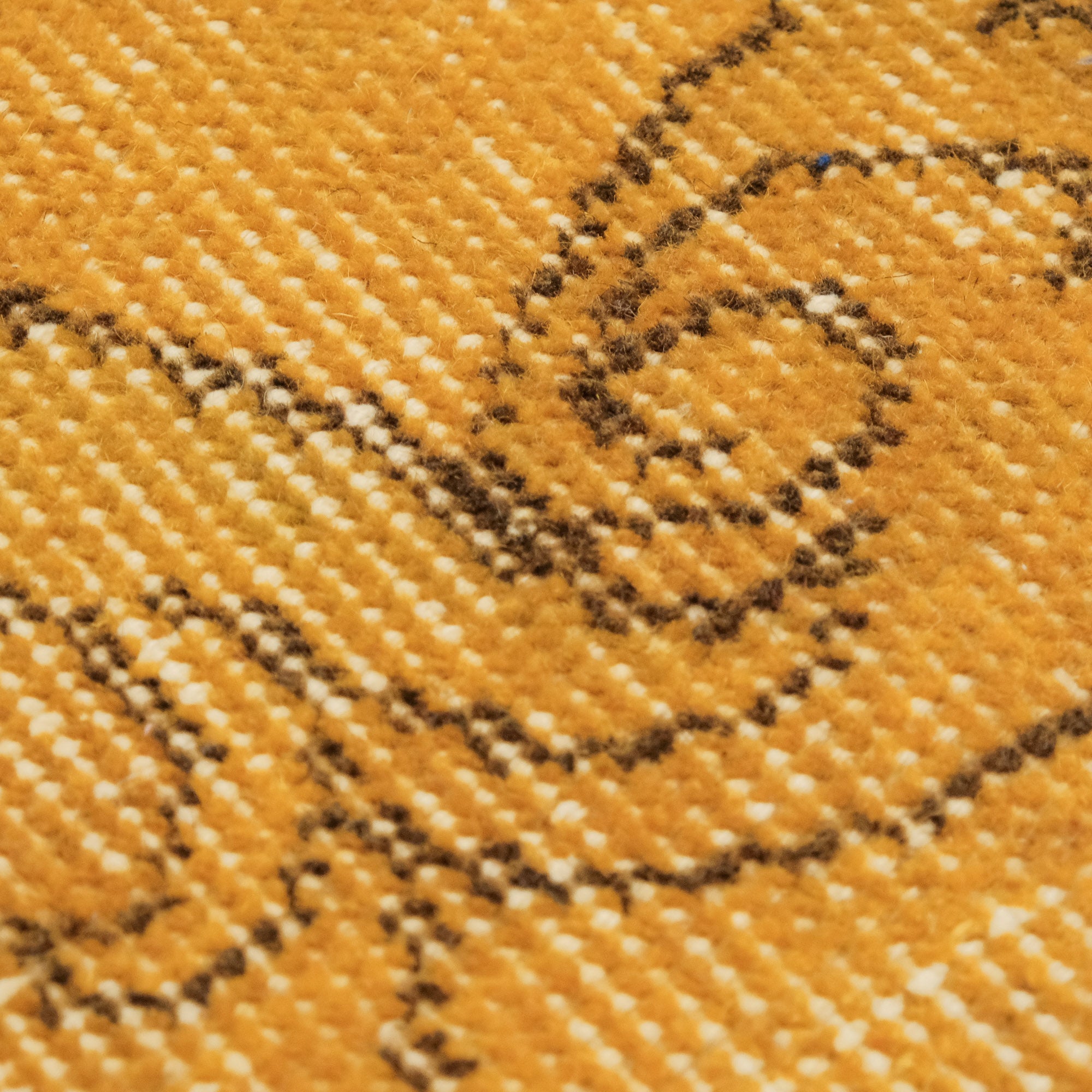 Hand Woven Wool Vintage Patterned Yellow Classic Carpet