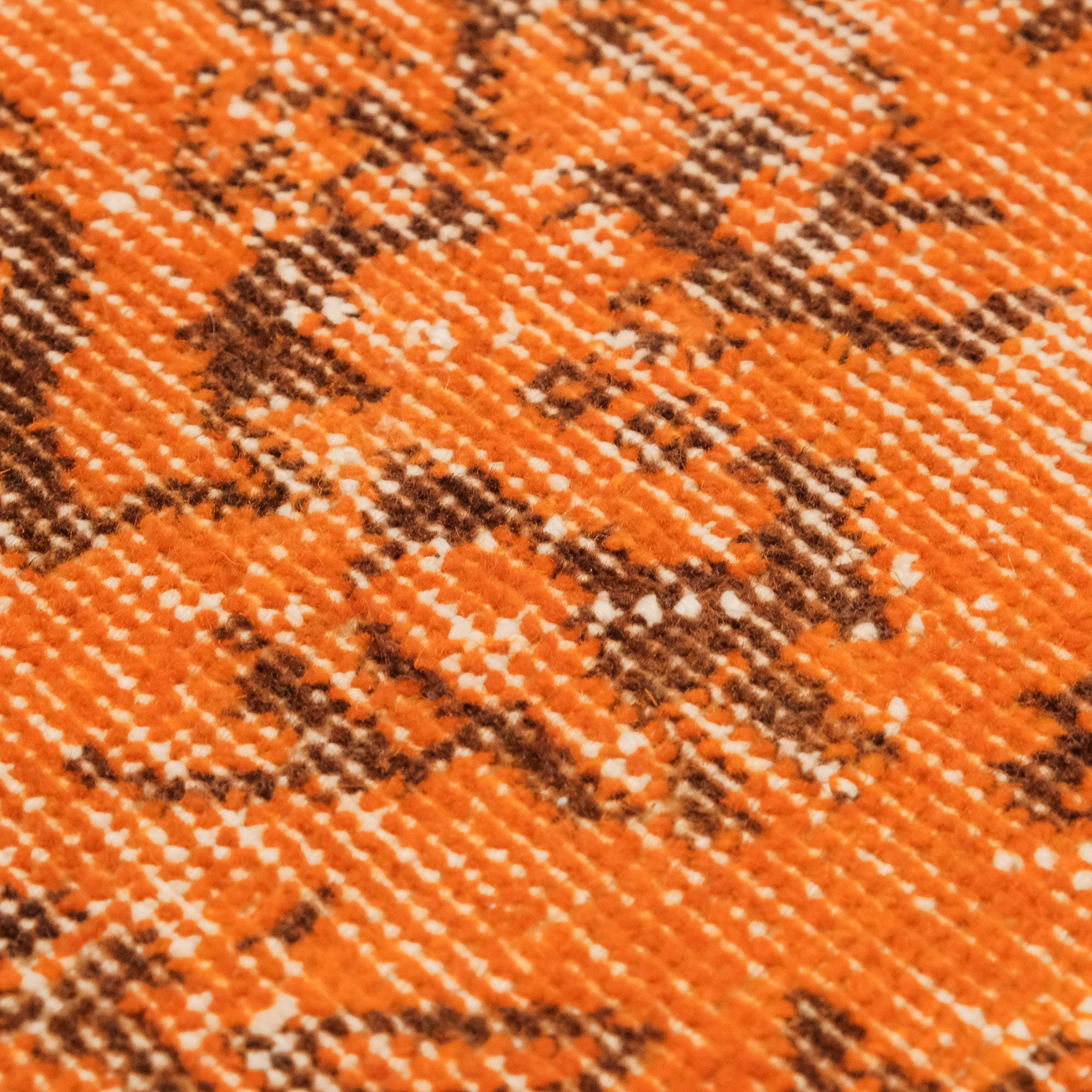 El Dokuma Yün Vintage Desenli Turuncu Halı