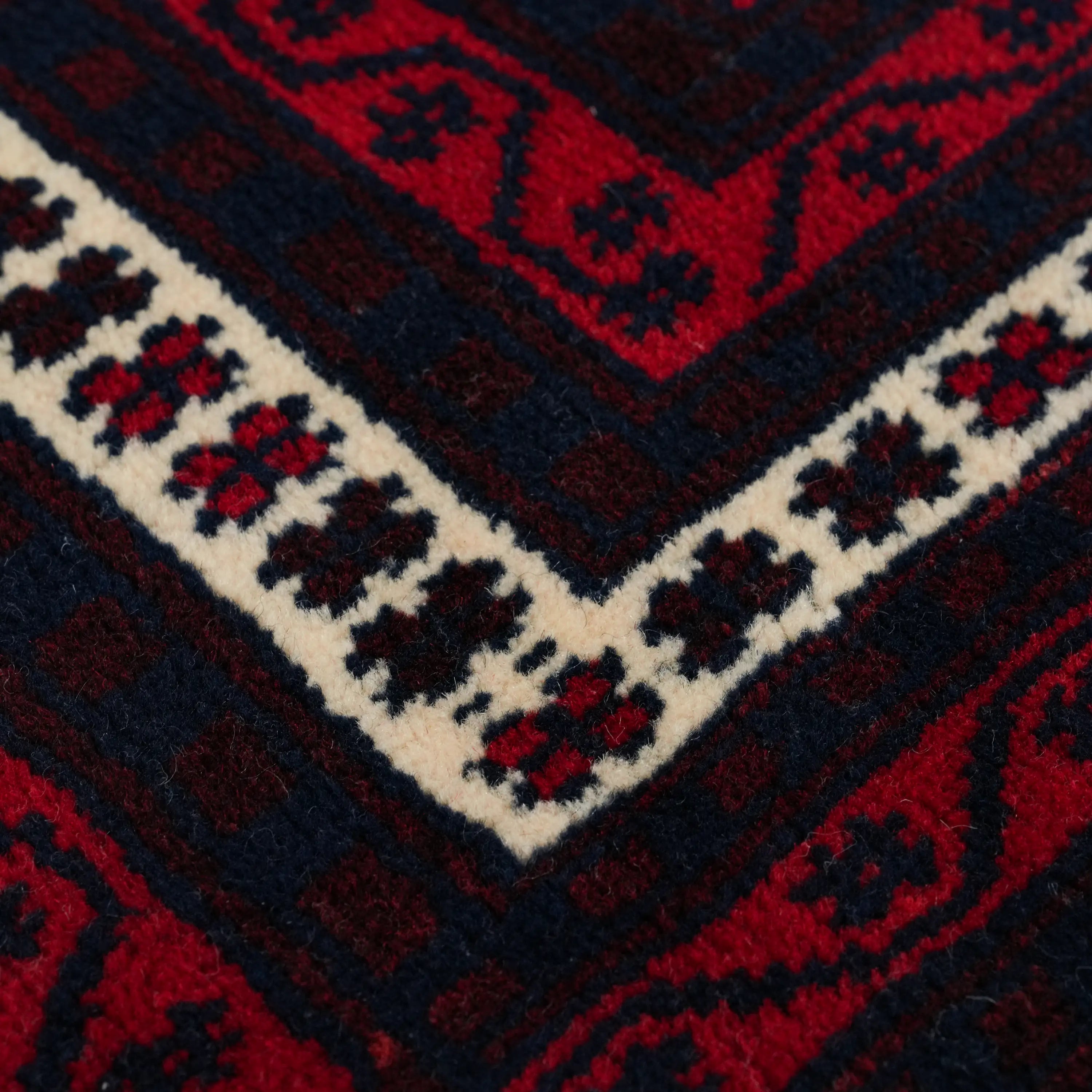 Handwoven Wool Yağcıbedir Patterned Navy Rug