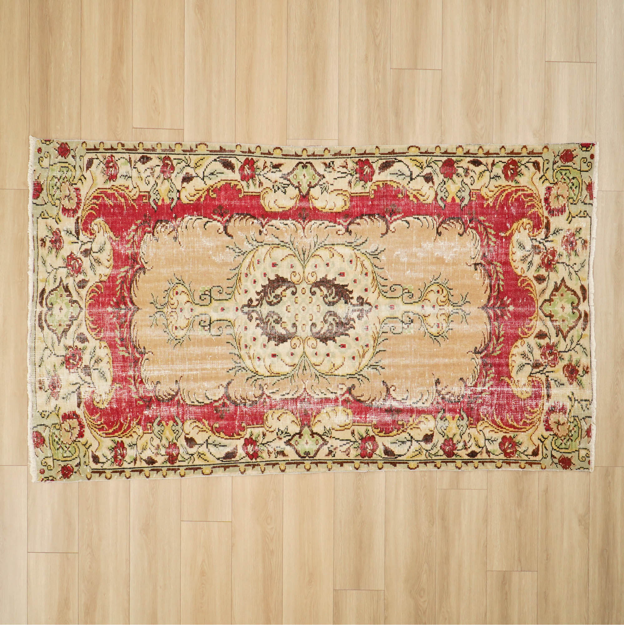 Ethnic Design Hand Woven Red Vintage Carpet