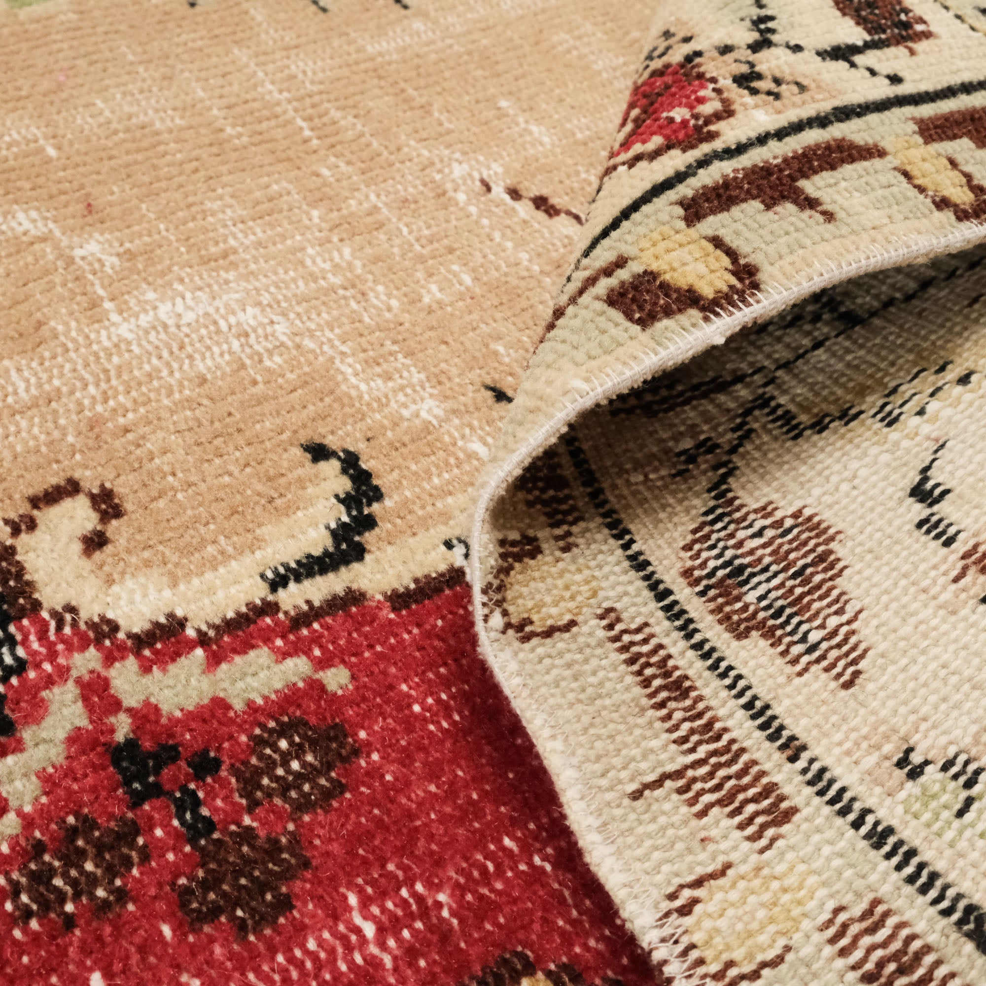Ethnic Design Hand Woven Red Vintage Carpet