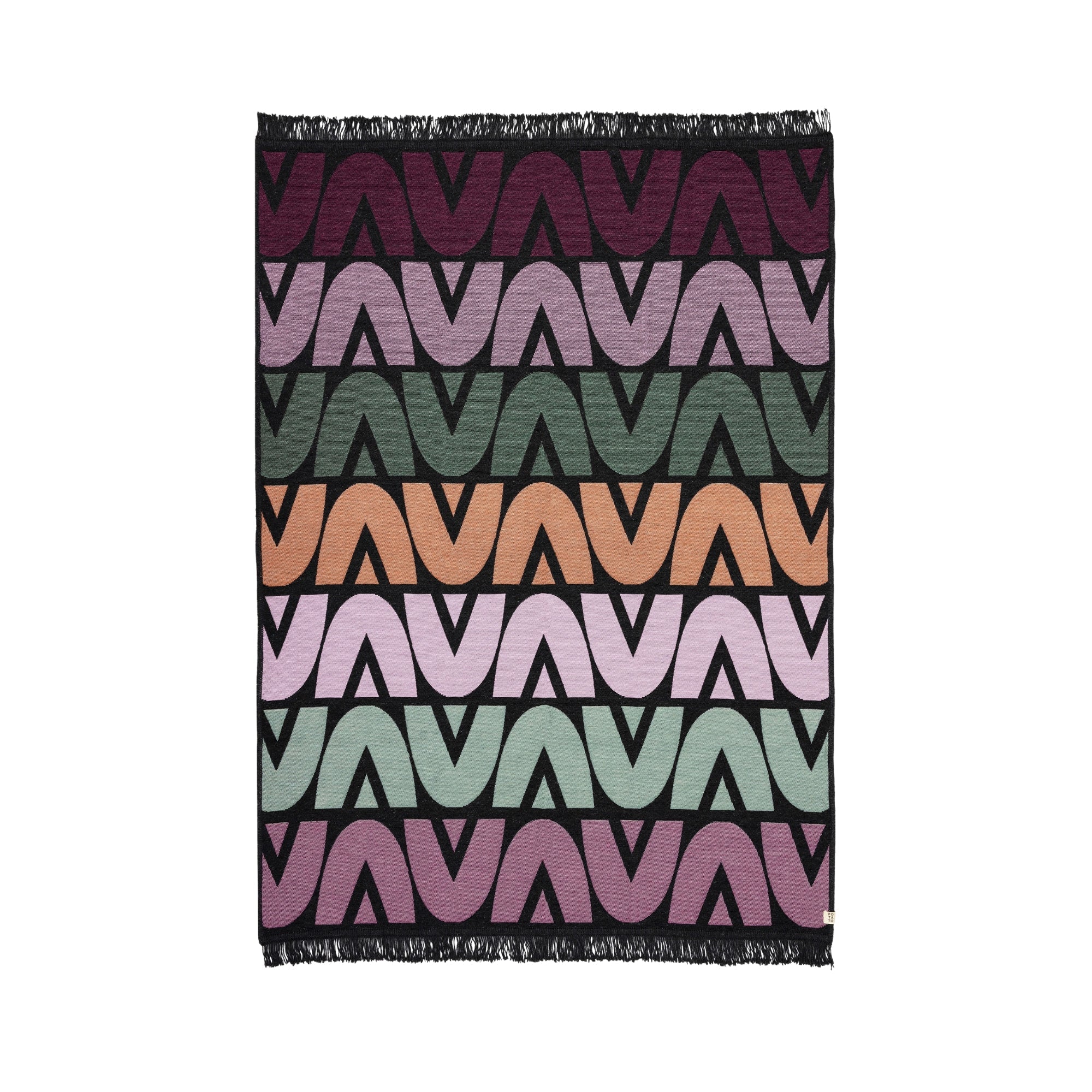 Flipped çift taraflı renkli pamuk kilim, makinede yıkanabilir modern dokuma kilim