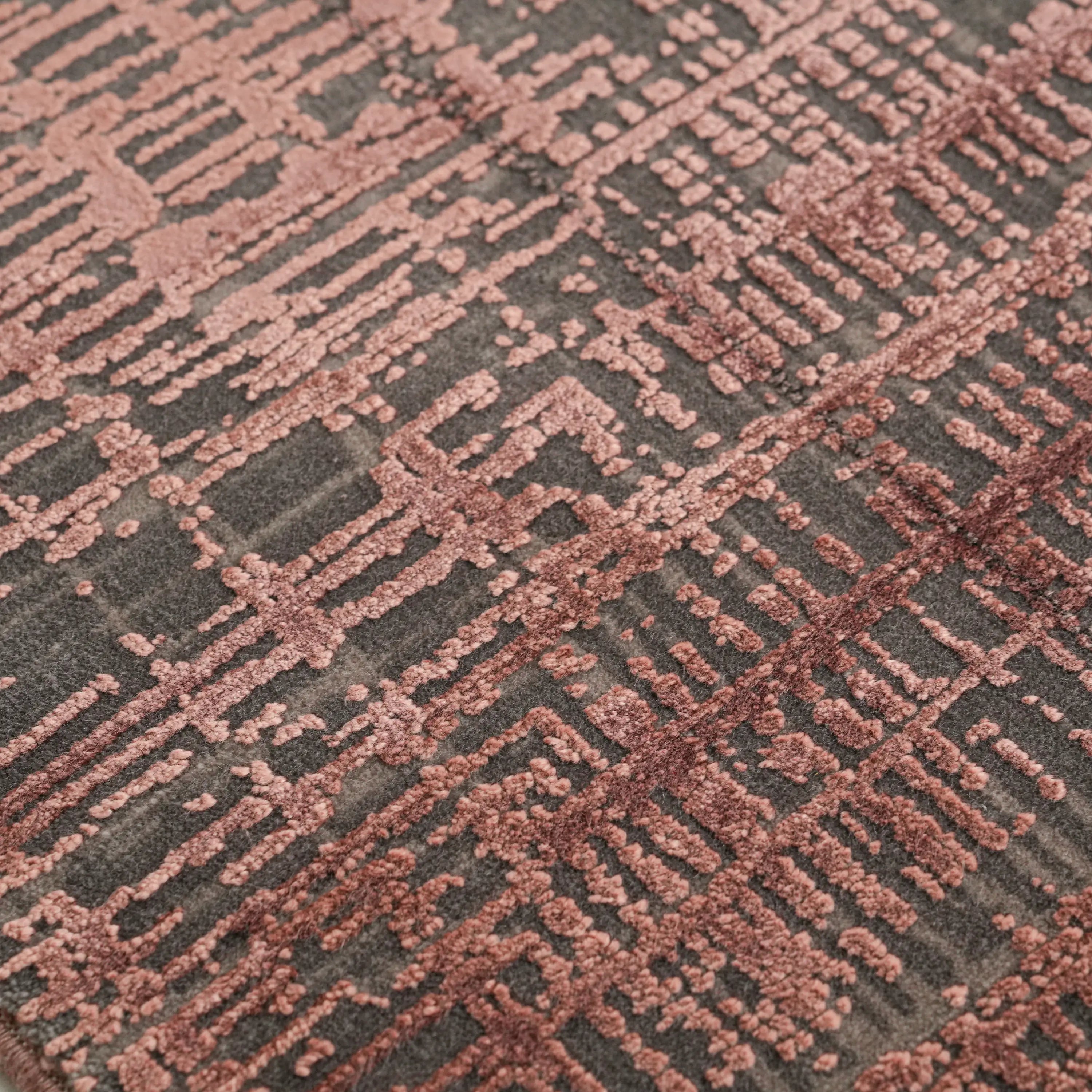 Fresco Dyed Series Framed Pattern Pink Viscose Rug