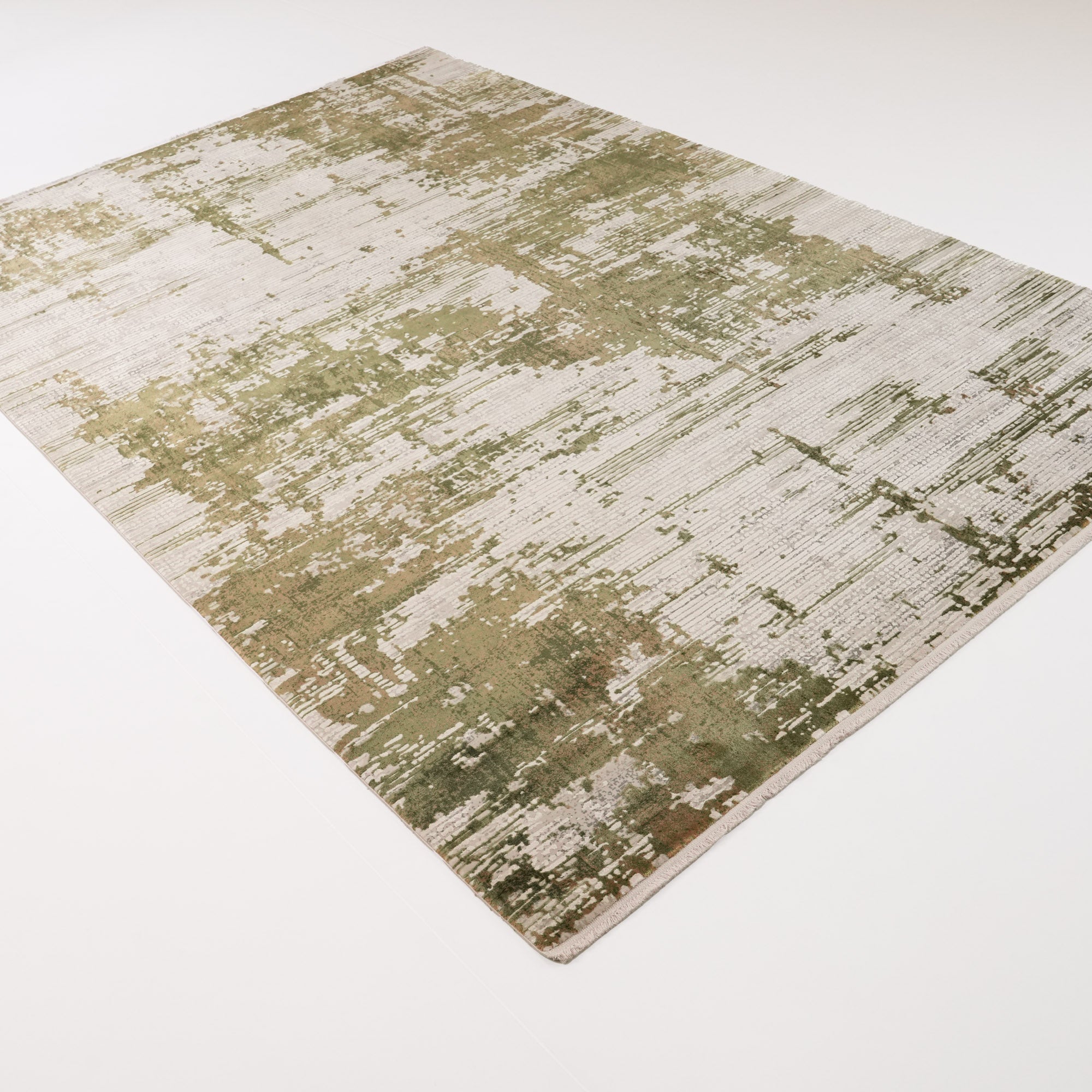 Fresco Serisi Makine Dokuma Soyut Desenli Yeşil Halı