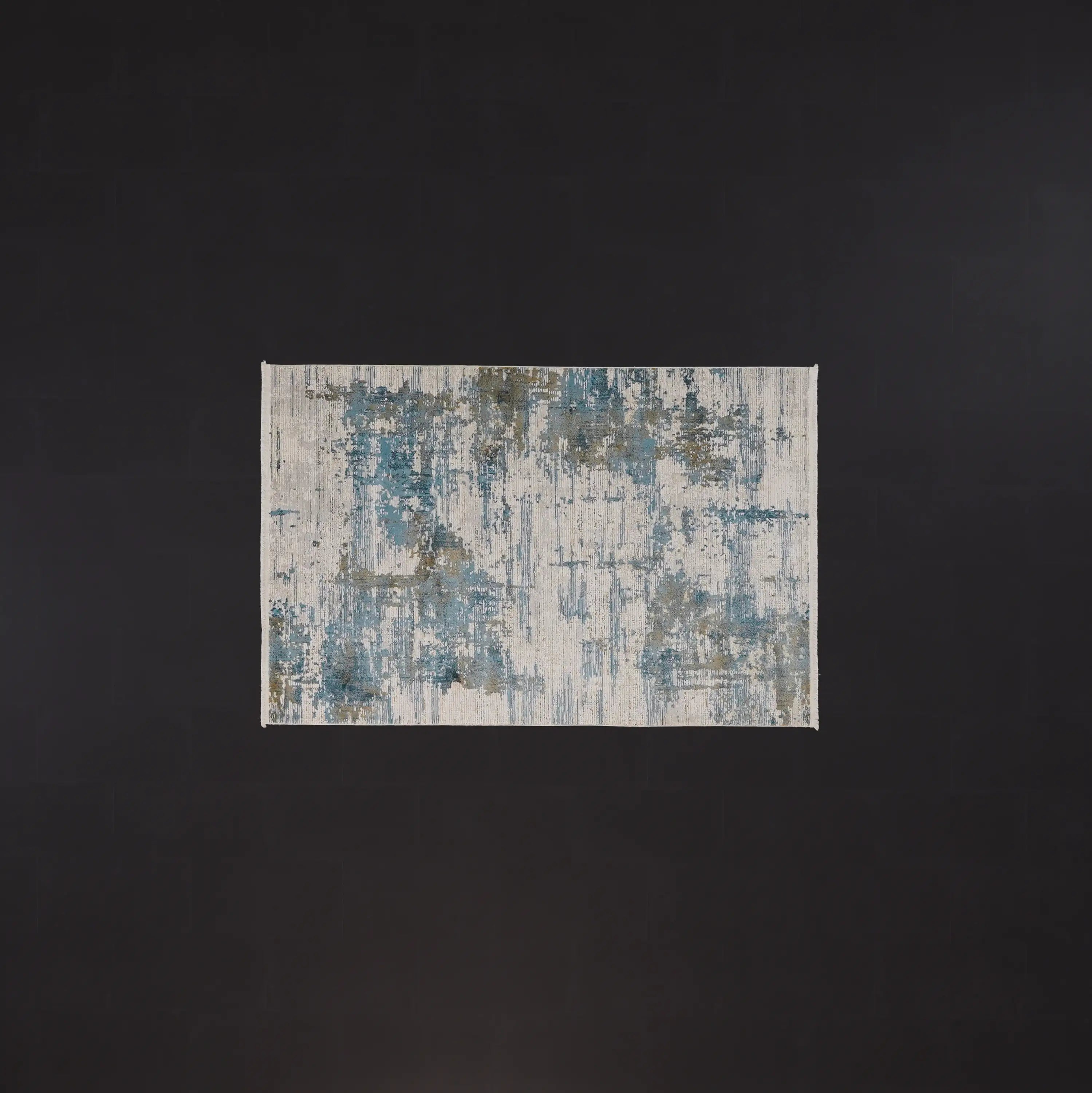 Fresco Series Abstract Patterned Blue Viscose Rug