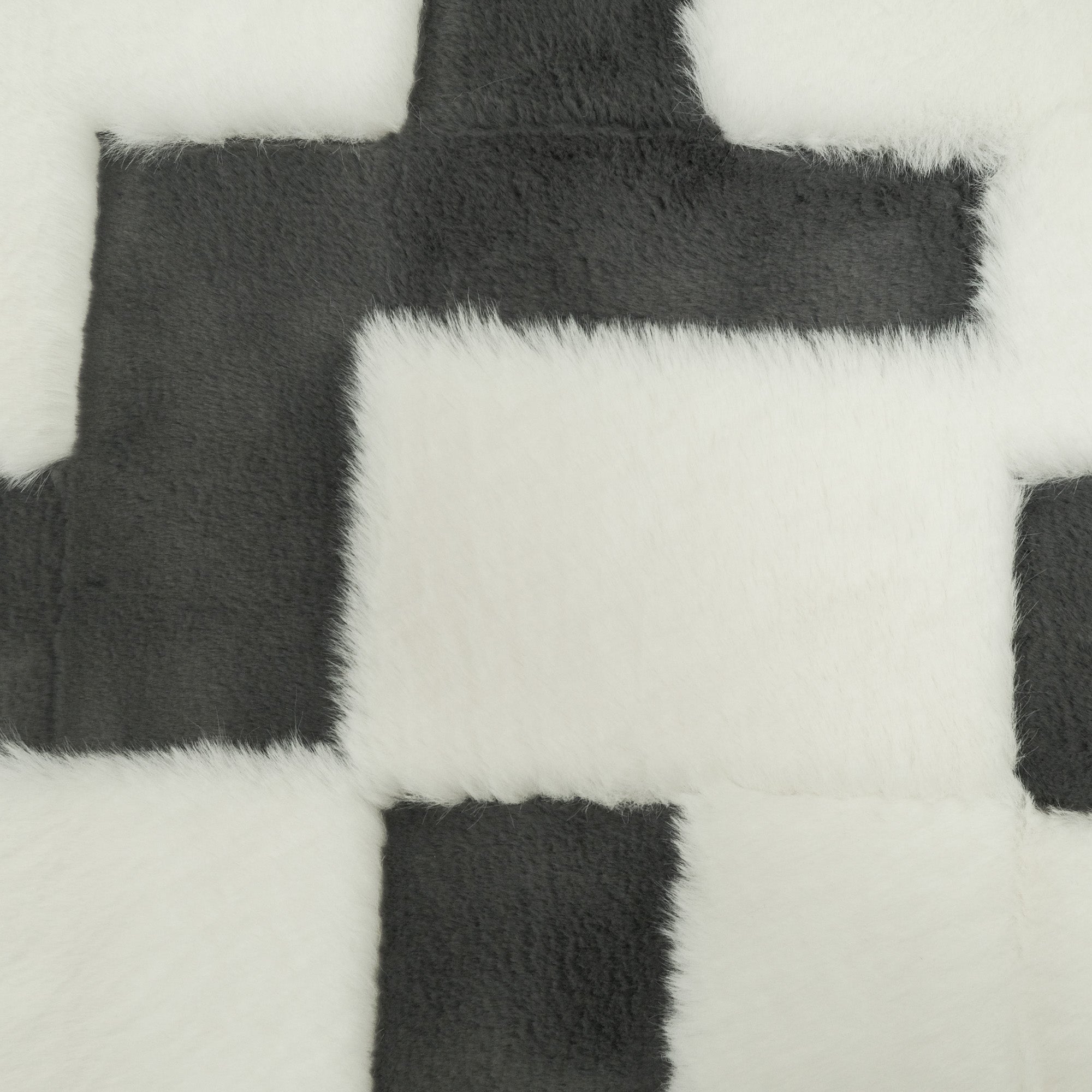 Geometric Patterned Plush Sheepskin Rug
