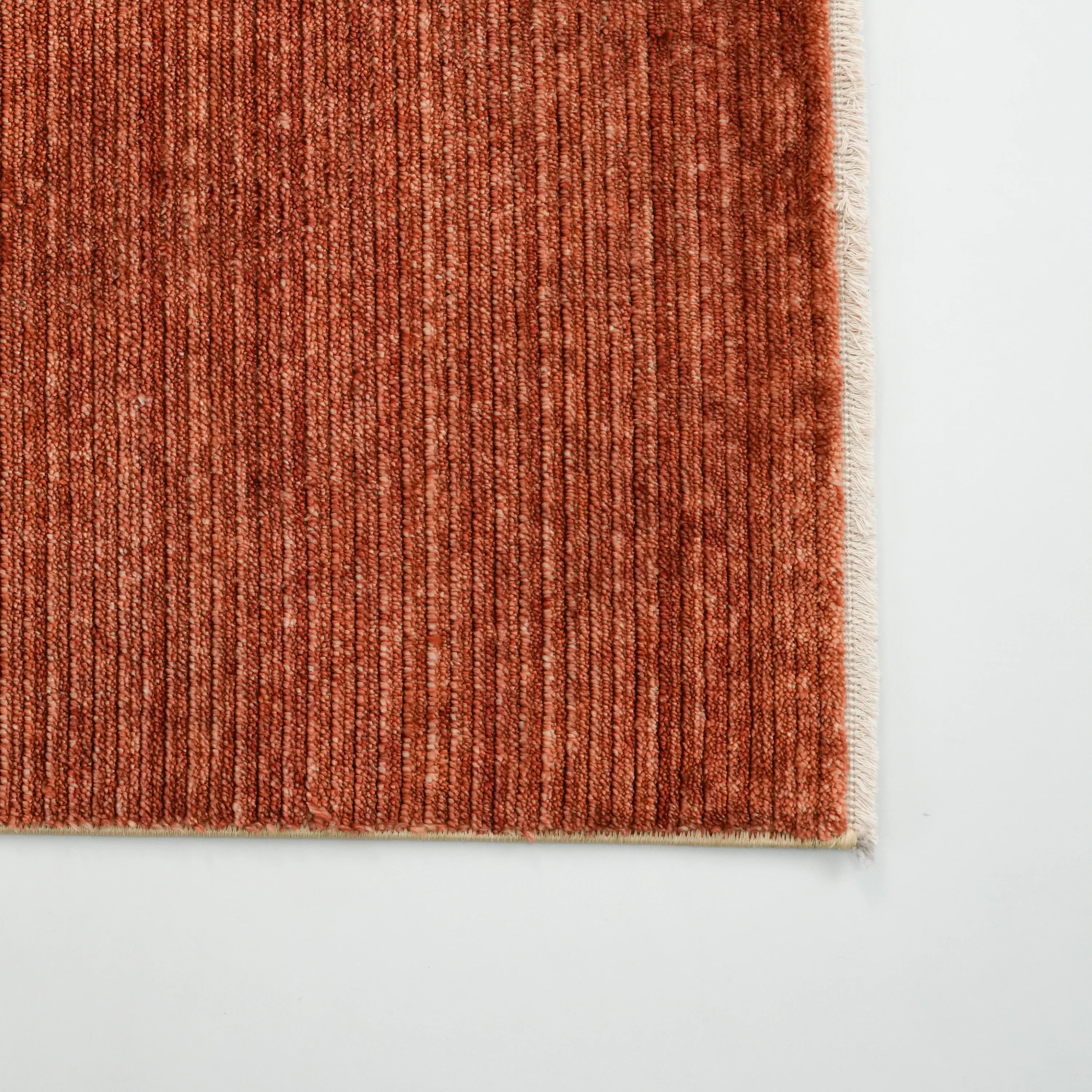 Gessi Serisi Sade Desenli Turuncu Tencel Tezgah Dokuma Halı