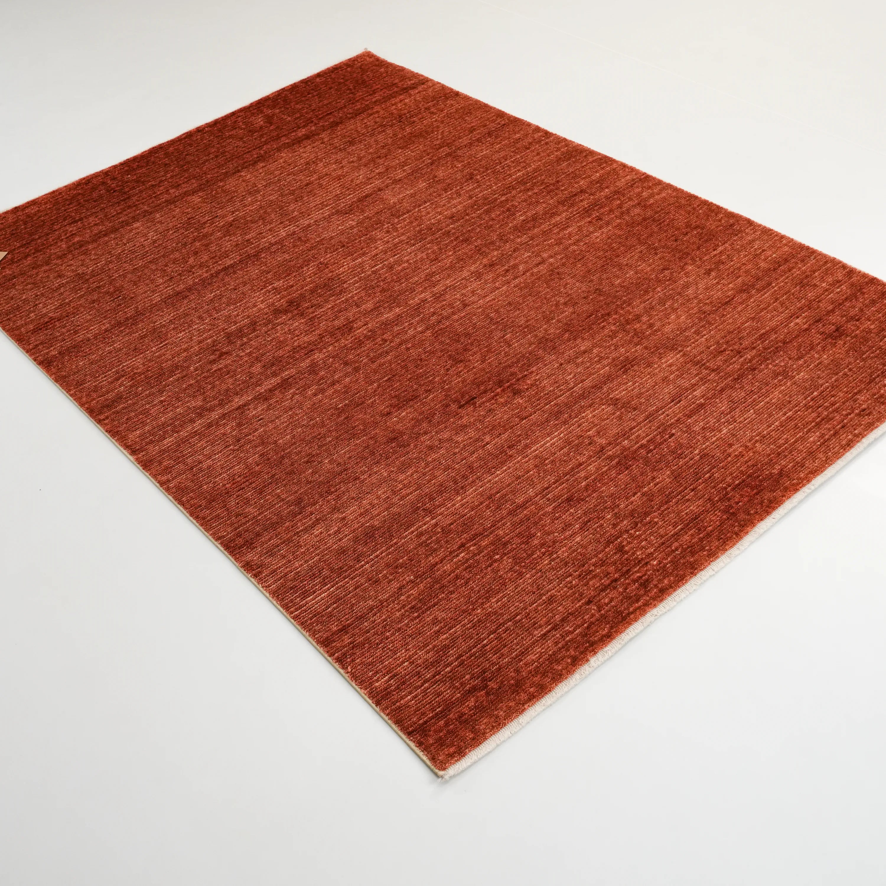 Gessi Serisi Sade Desenli Turuncu Tencel Tezgah Dokuma Halı