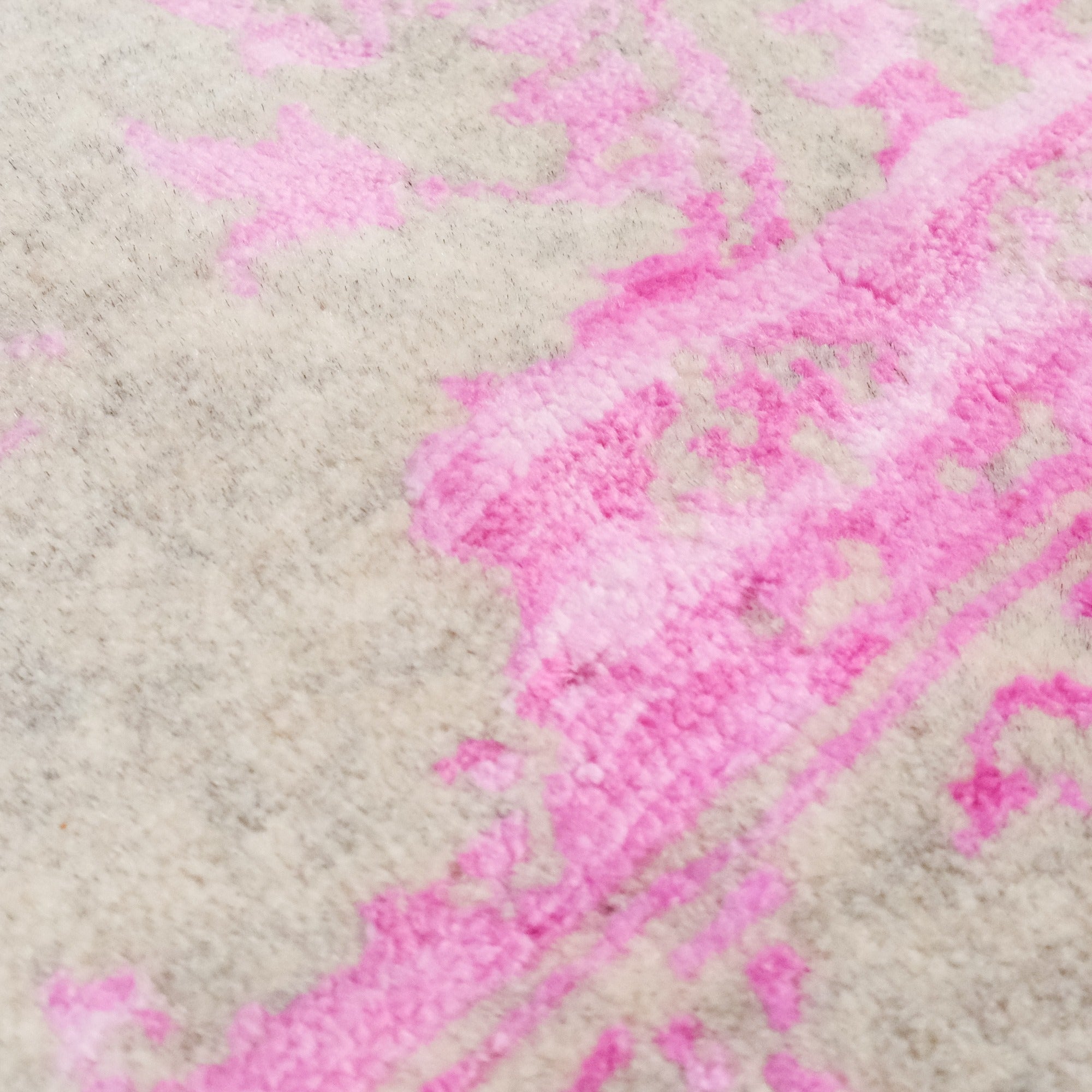Glaze Series Silk Handwoven Vintage Patterned Pink Rug