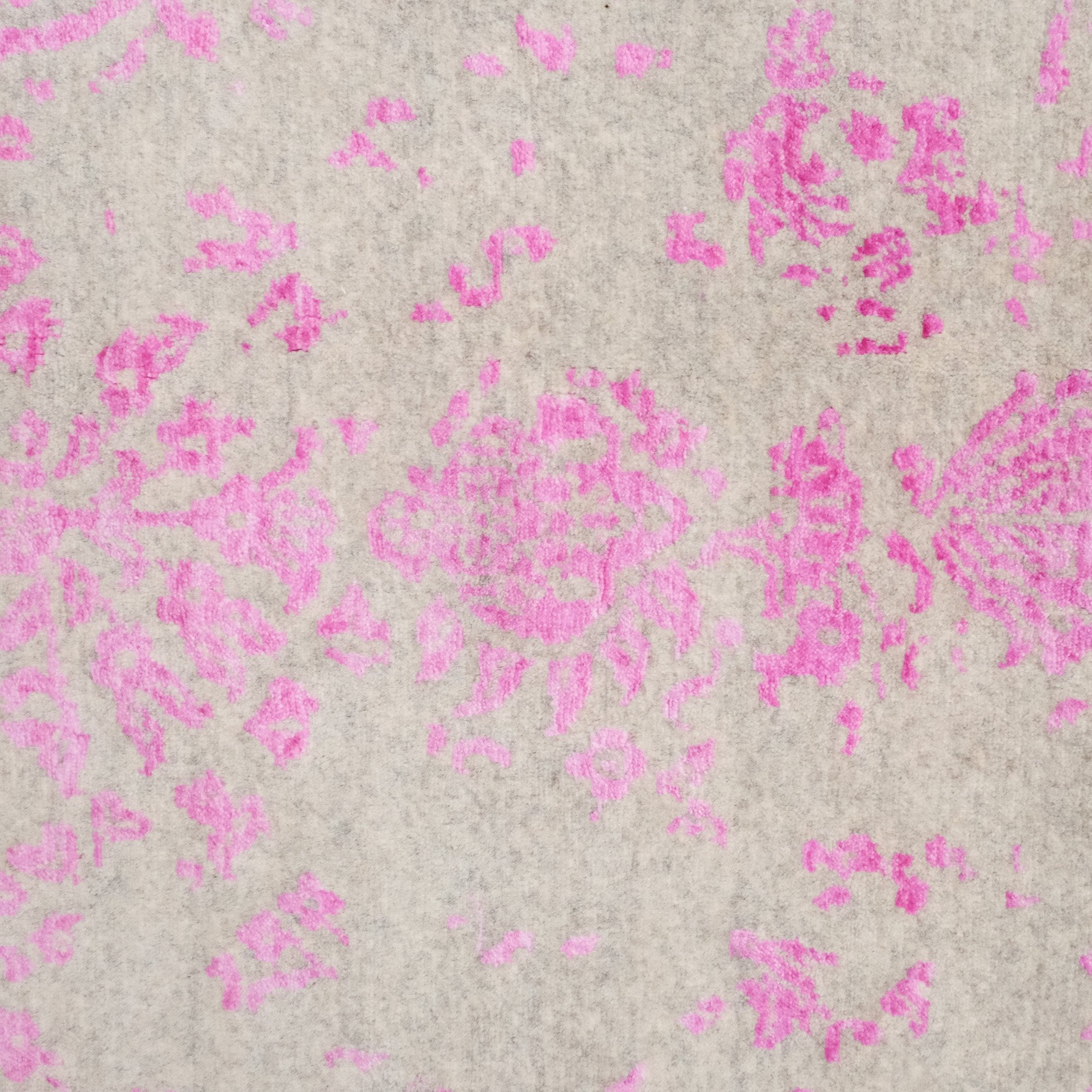 Glaze Series Silk Handwoven Vintage Patterned Pink Rug