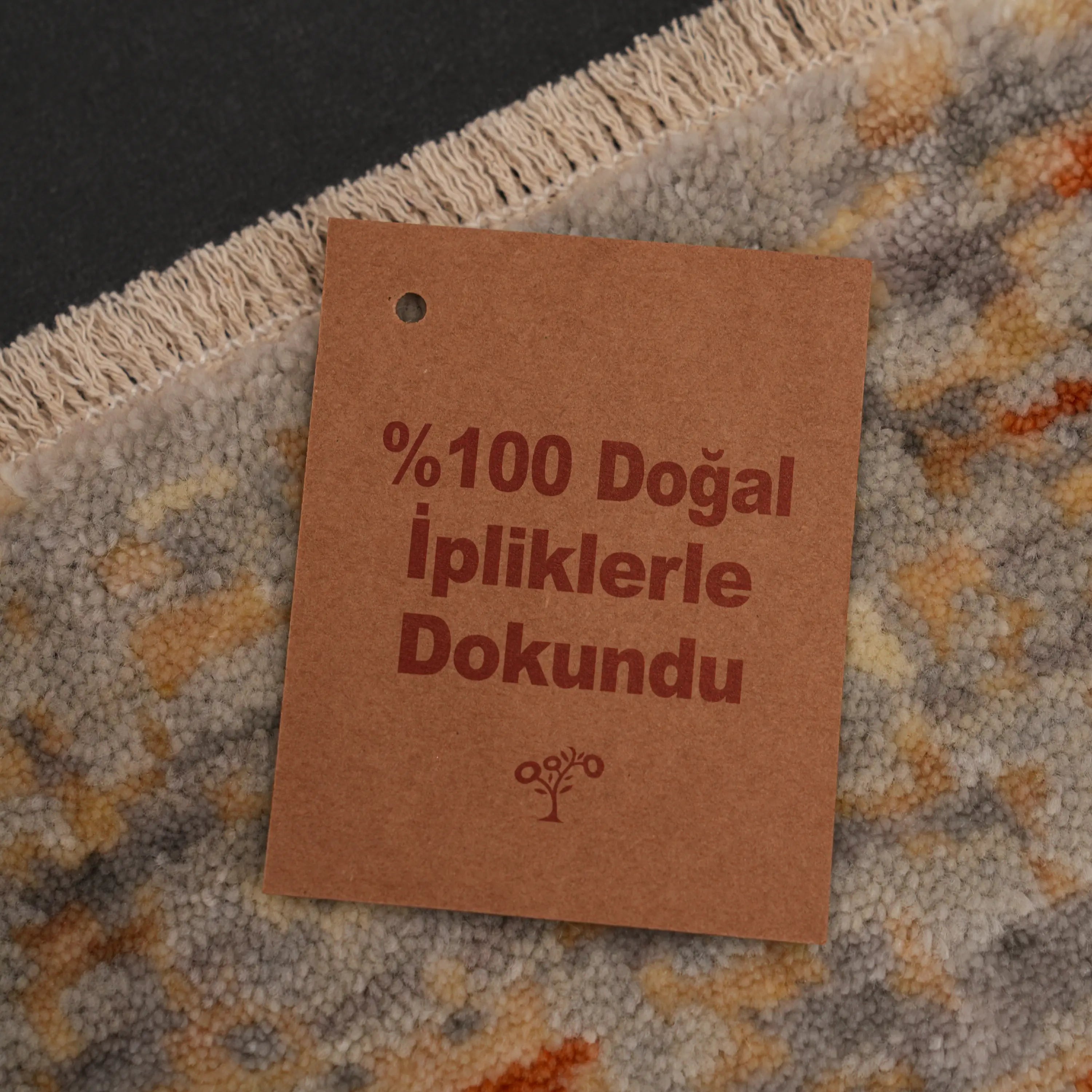 Günyolu Serisi Eğin (Kemaliye) Kapı Desenli Gri Tezgah Dokuma Doğal Halı