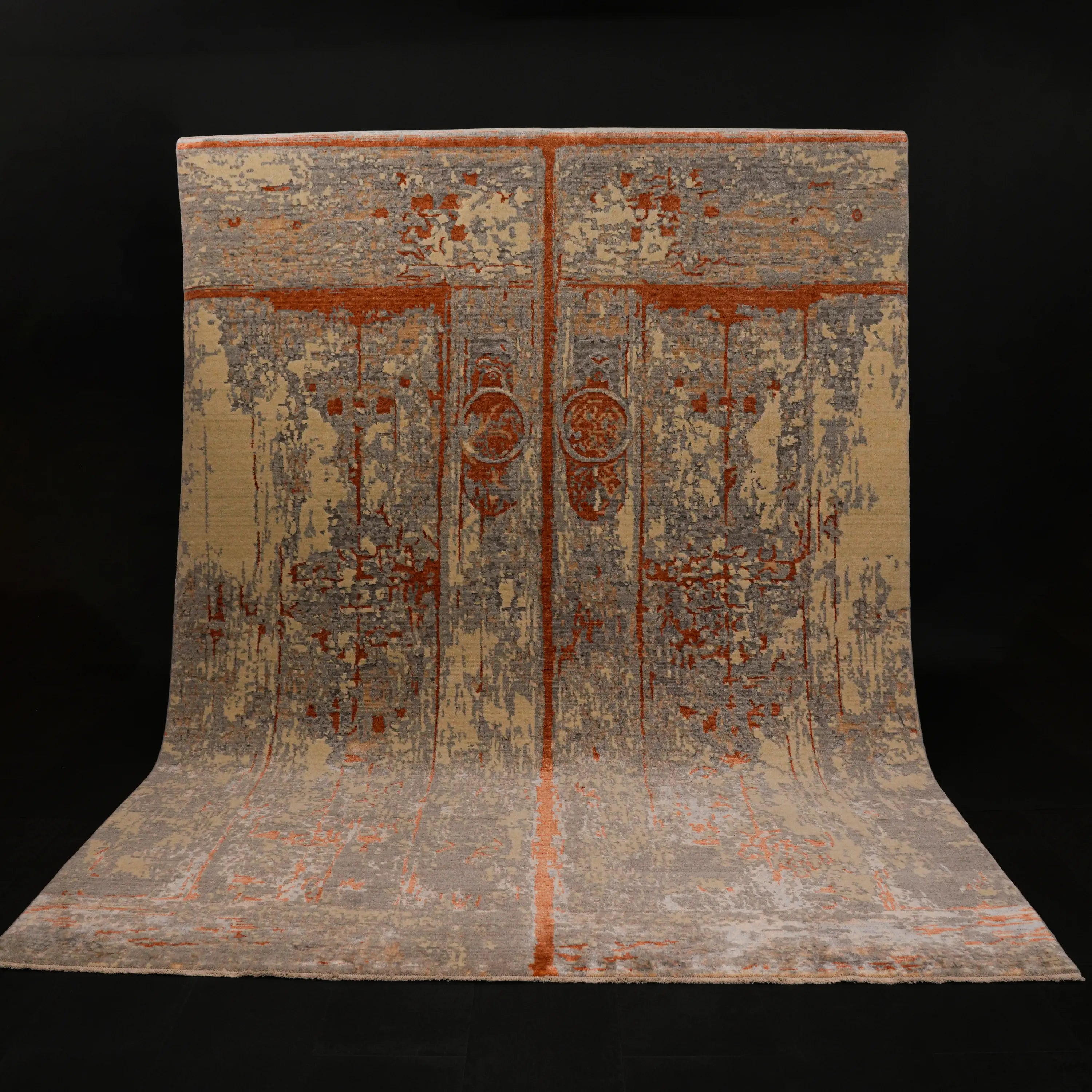 Günyolu Serisi Eğin (Kemaliye) Kapı Desenli Gri Tezgah Dokuma Doğal Halı