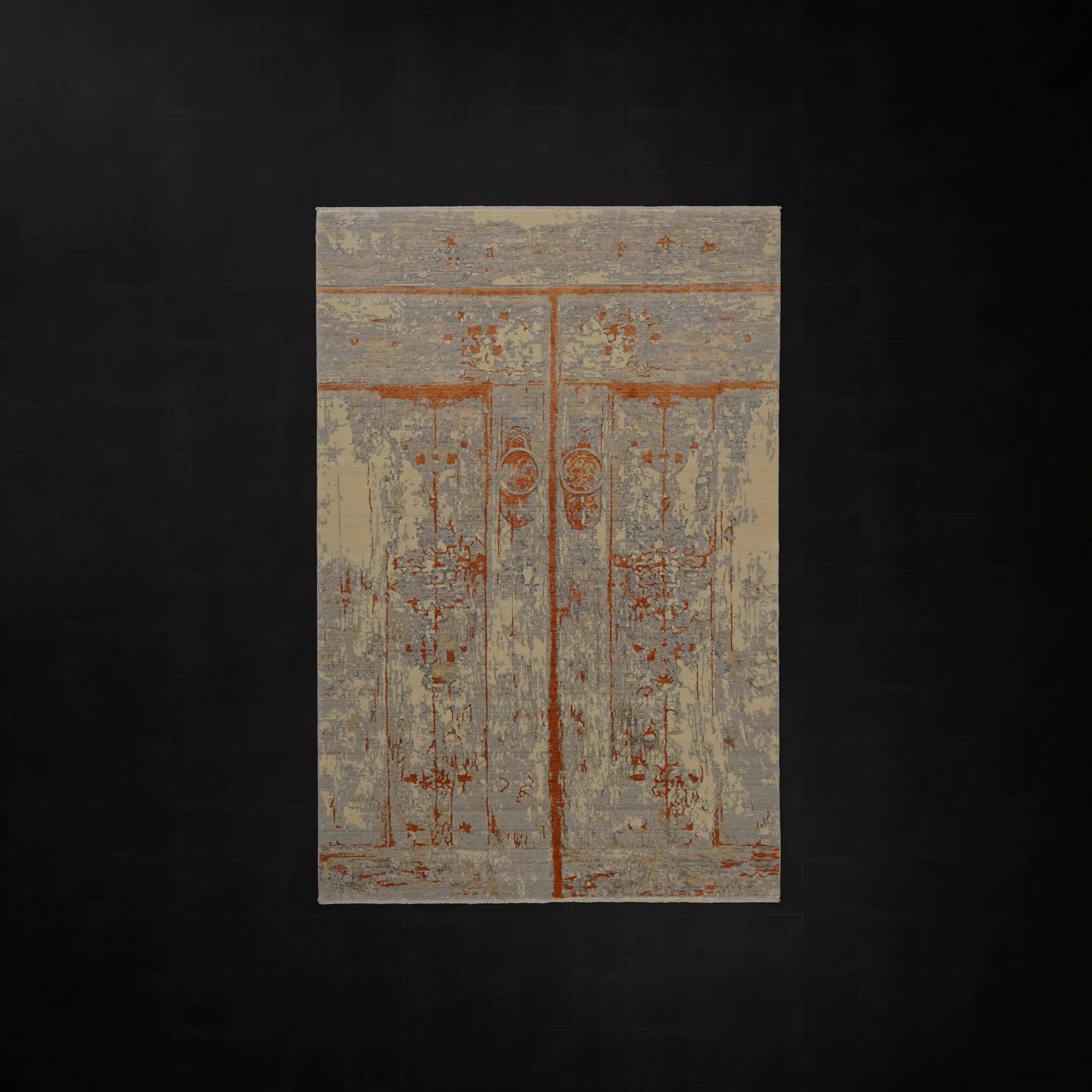 Günyolu Serisi Eğin (Kemaliye) Kapı Desenli Gri Tezgah Dokuma Doğal Halı