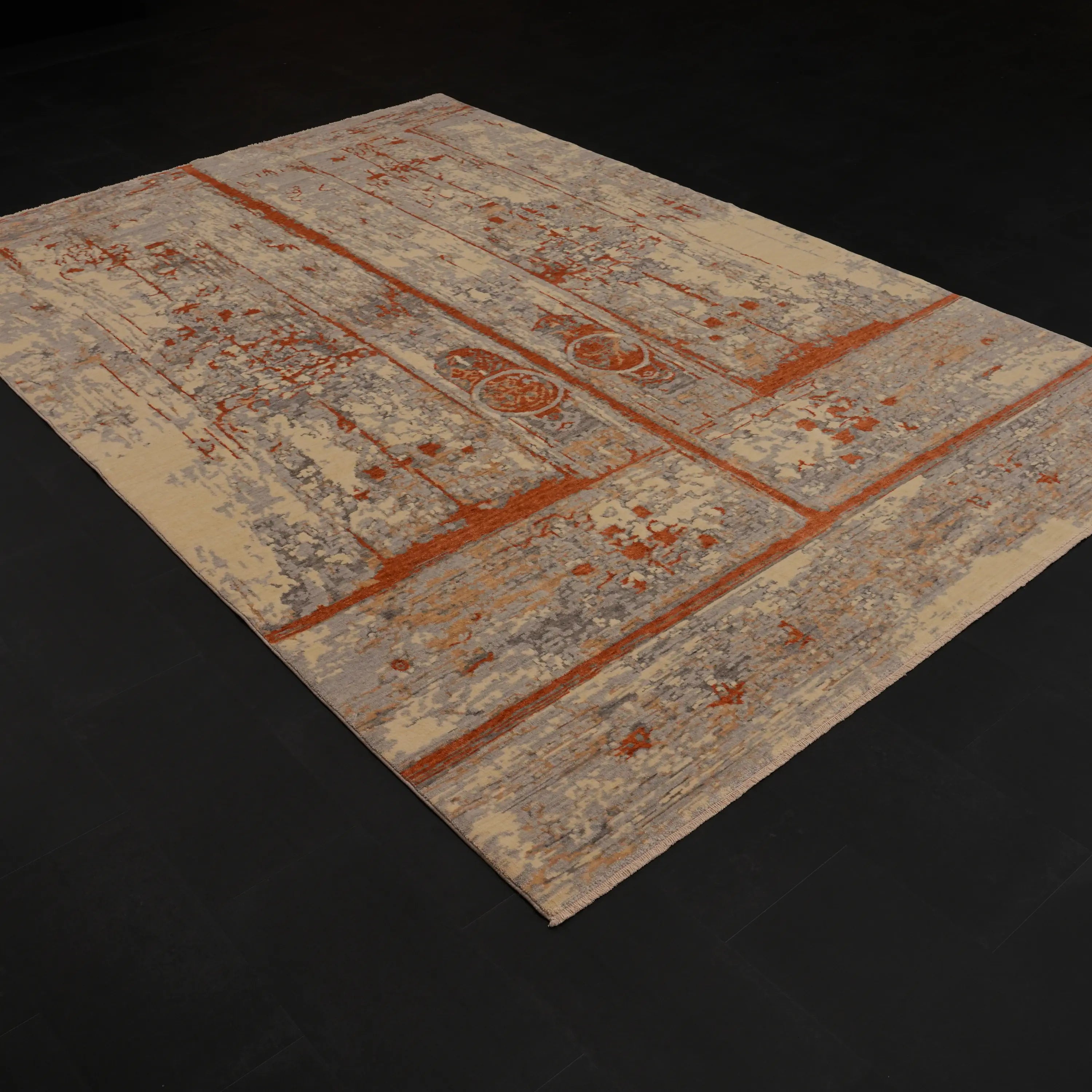 Günyolu Serisi Eğin (Kemaliye) Kapı Desenli Gri Tezgah Dokuma Doğal Halı