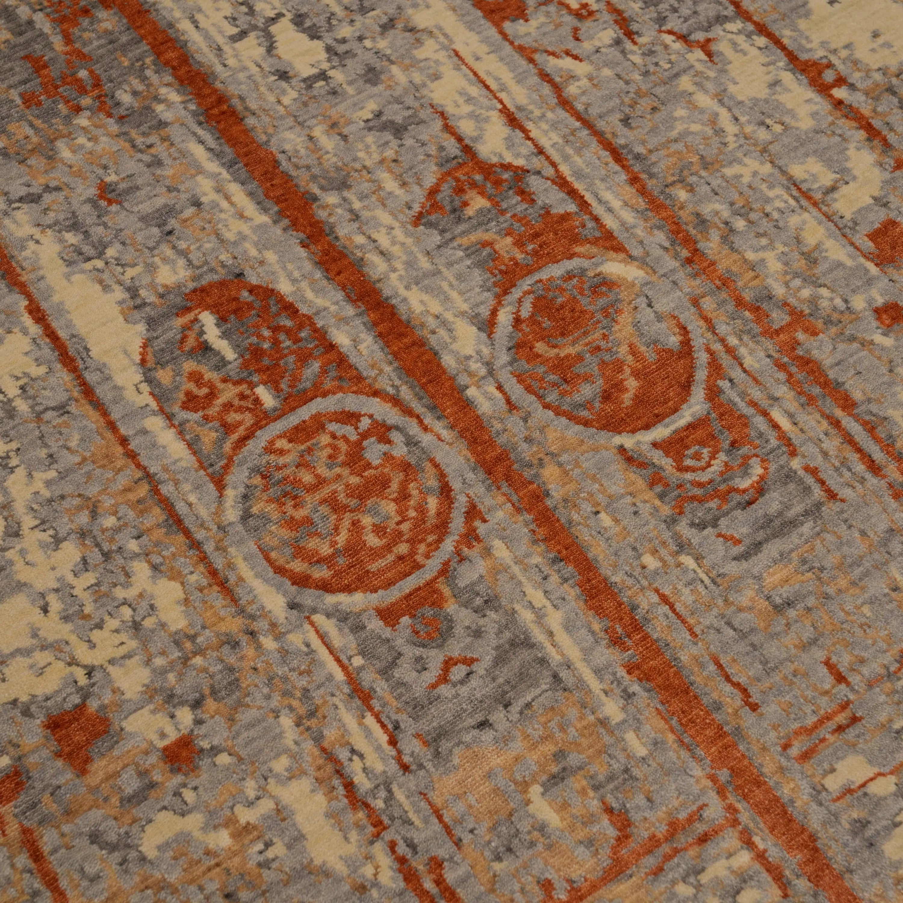 Günyolu Serisi Eğin (Kemaliye) Kapı Desenli Gri Tezgah Dokuma Doğal Halı