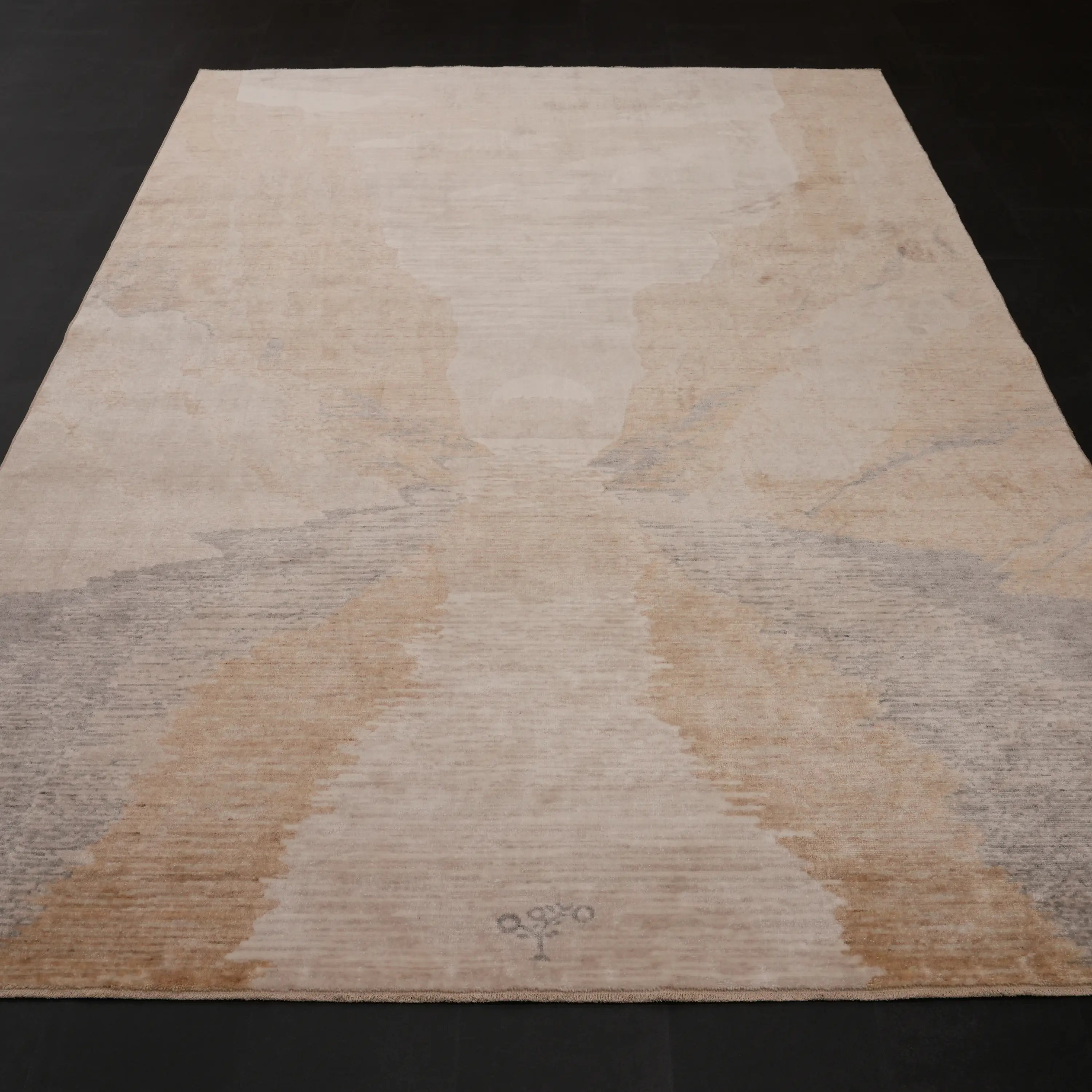 Günyolu Series Kemaliye Dark Canyon Patterned Beige Loom-Woven Natural Rug