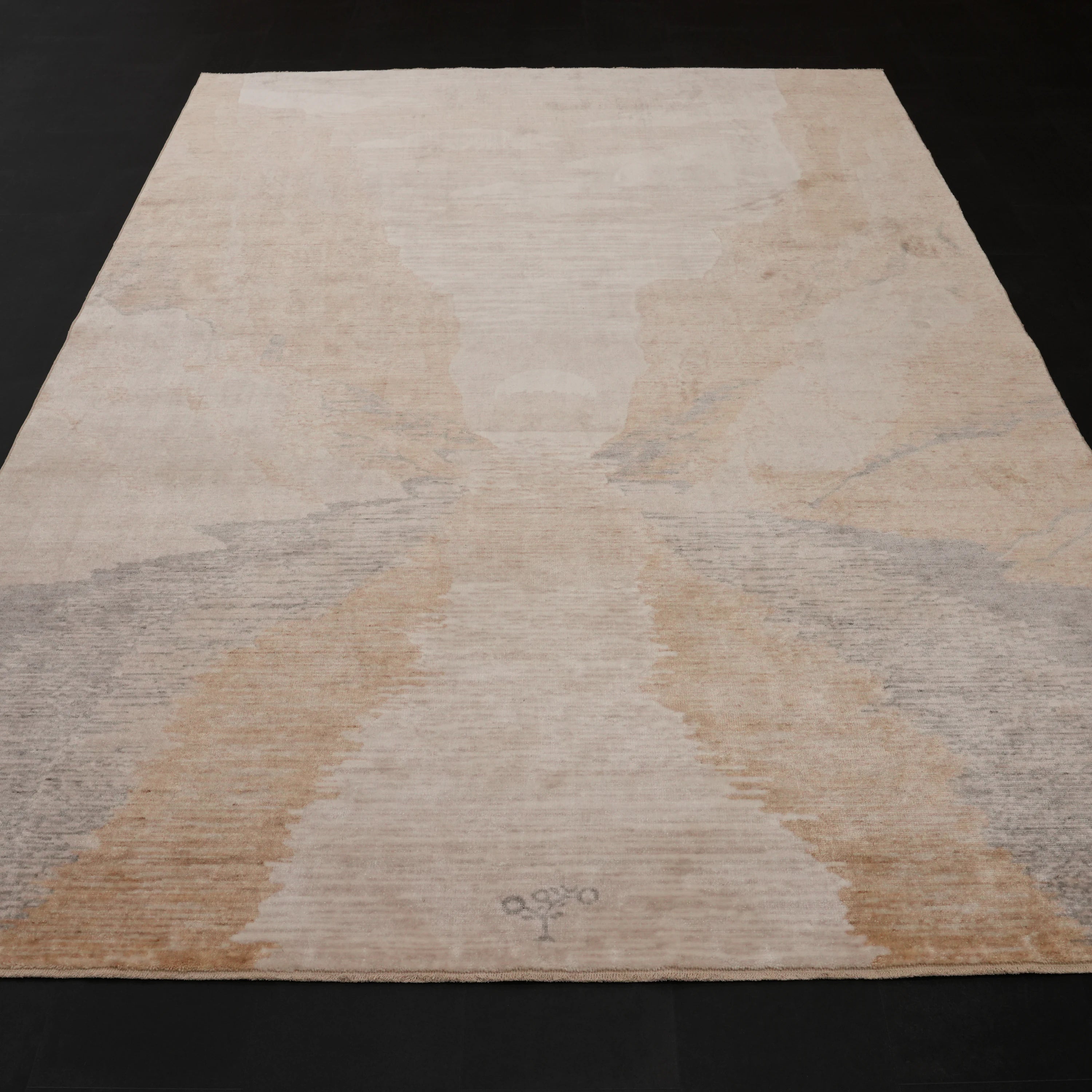 Günyolu Series Kemaliye Dark Canyon Patterned Beige Loom-Woven Natural Rug