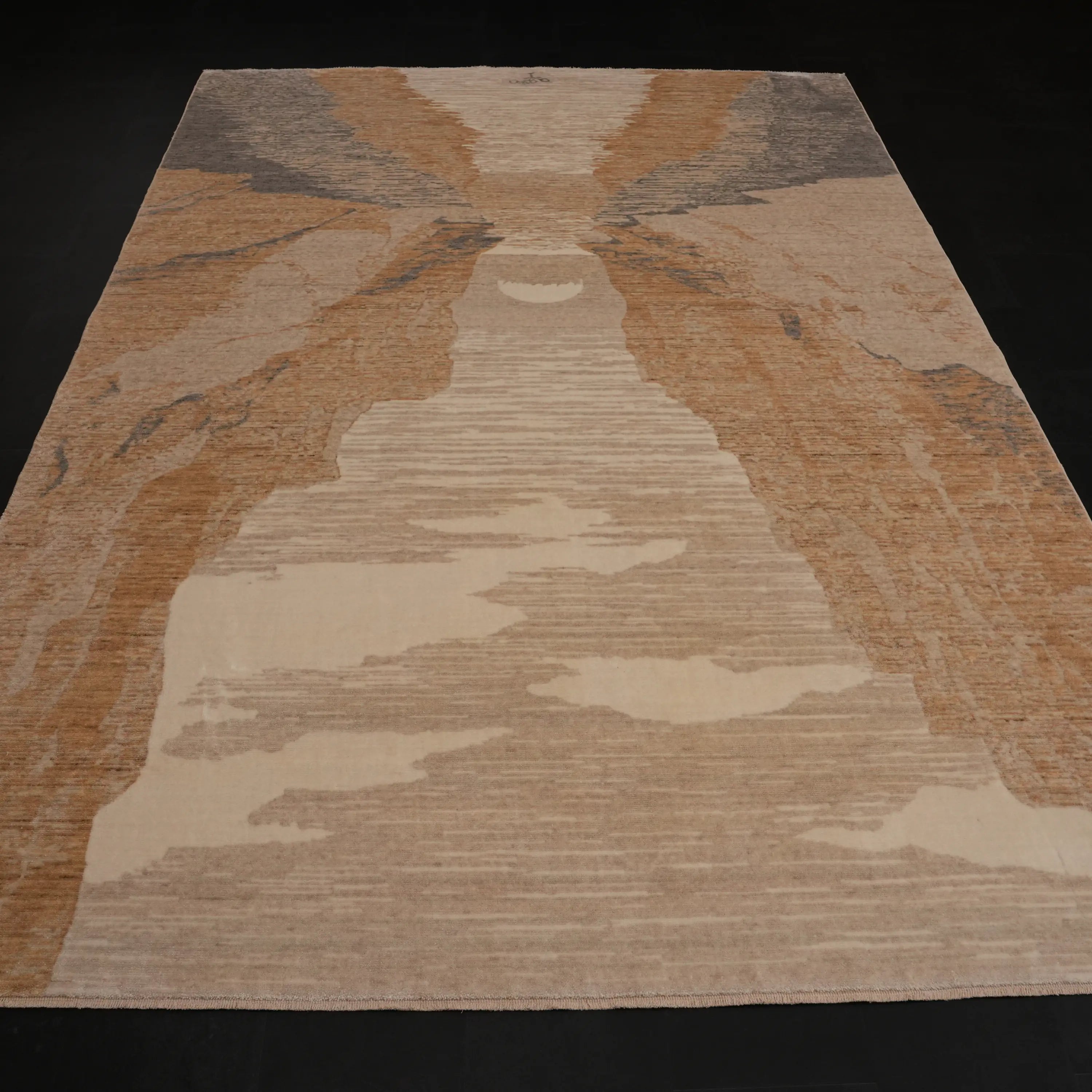Günyolu Series Kemaliye Dark Canyon Patterned Beige Loom-Woven Natural Rug