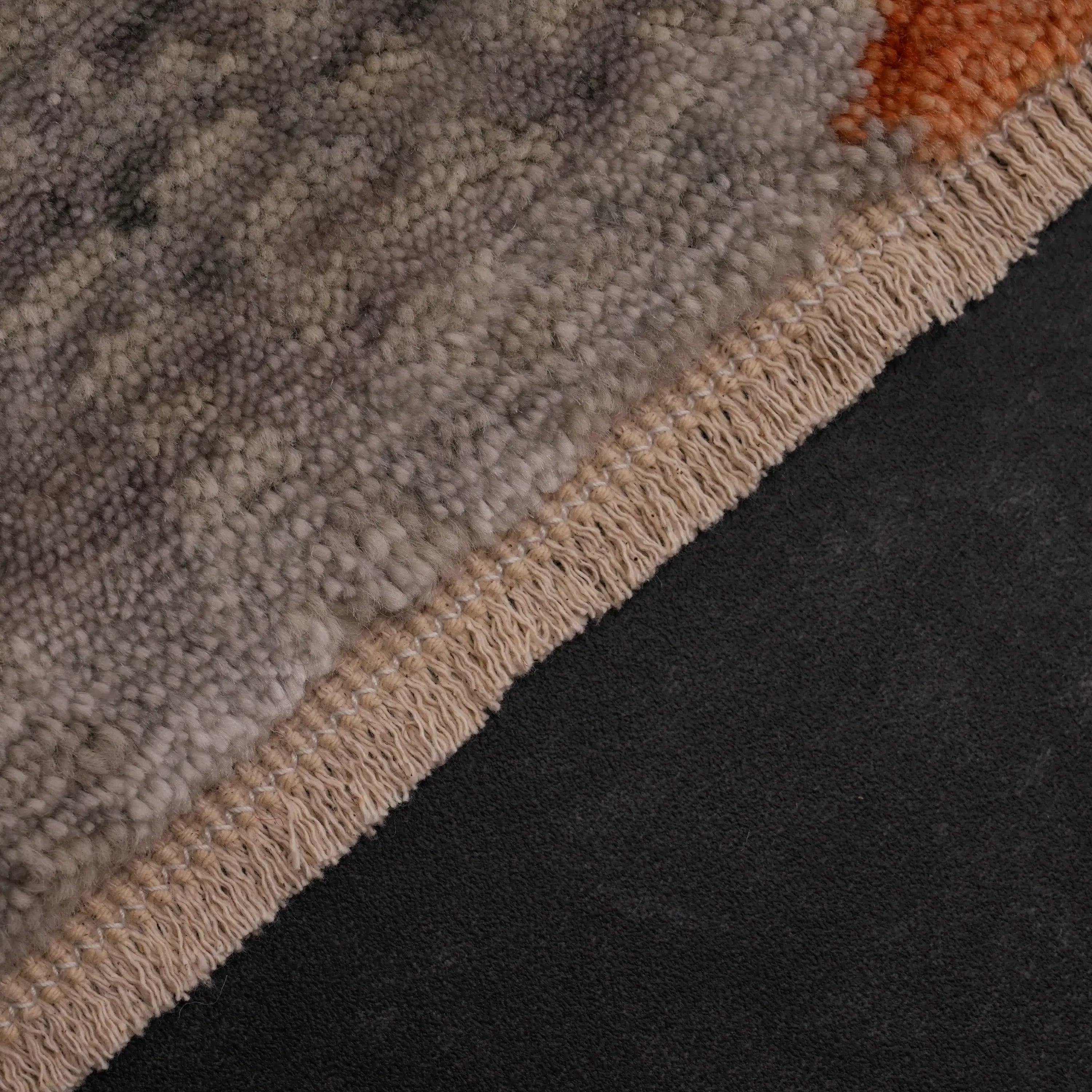 Günyolu Series Kemaliye Dark Canyon Patterned Terra Loom-Woven Natural Rug