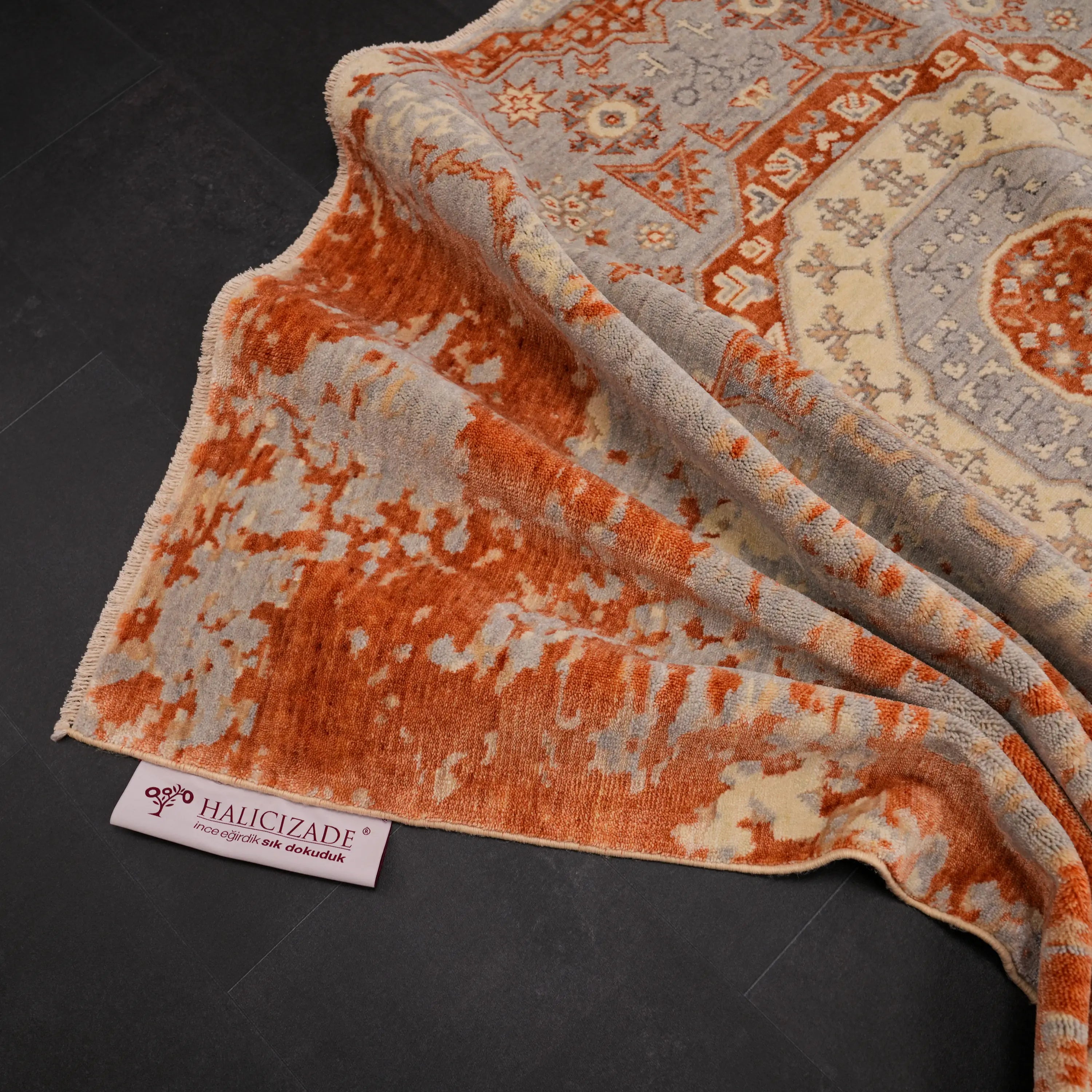 Günyolu Serisi Memlük Desenli Terra Tezgah Dokuma Doğal Halı