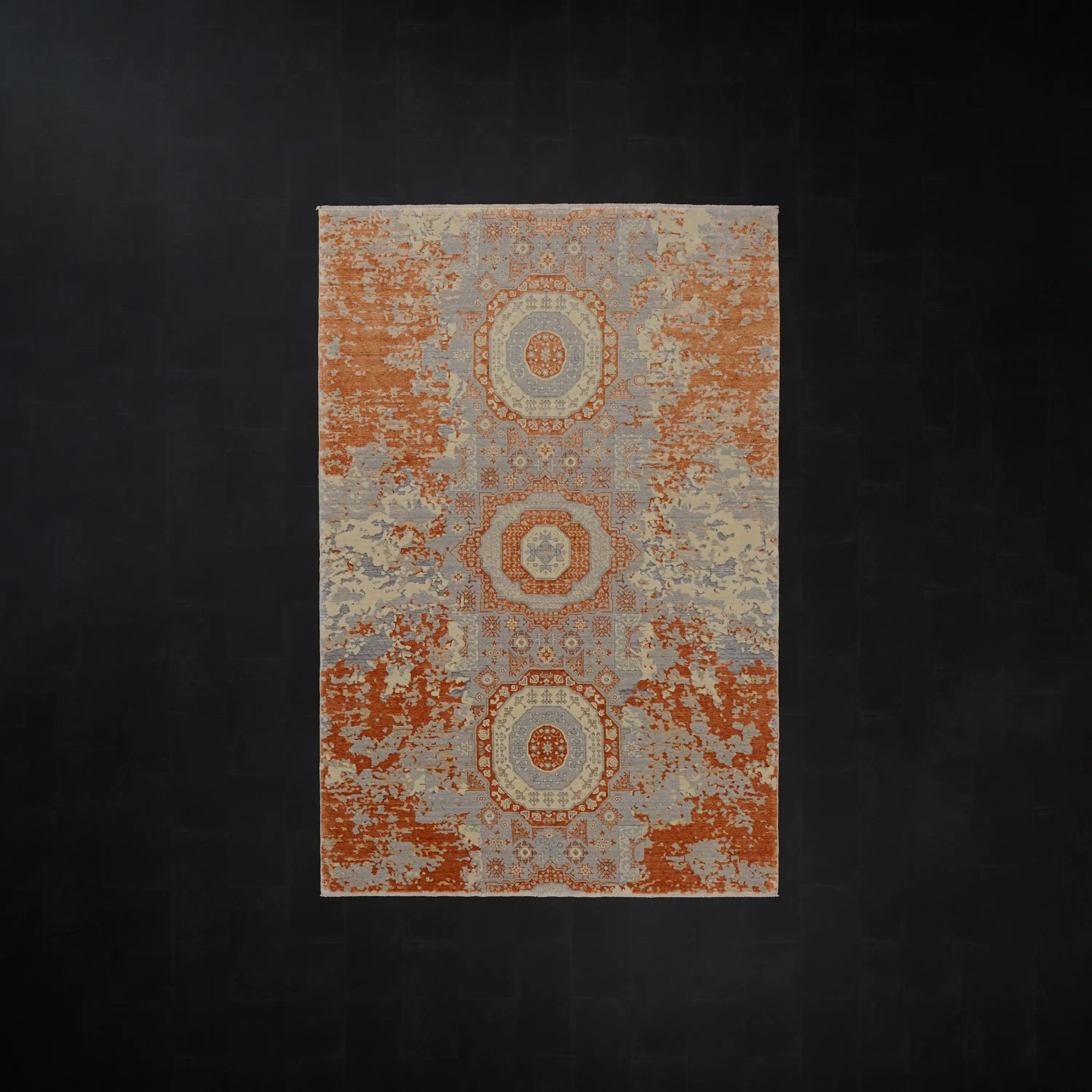 Günyolu Serisi Memlük Desenli Terra Tezgah Dokuma Doğal Halı