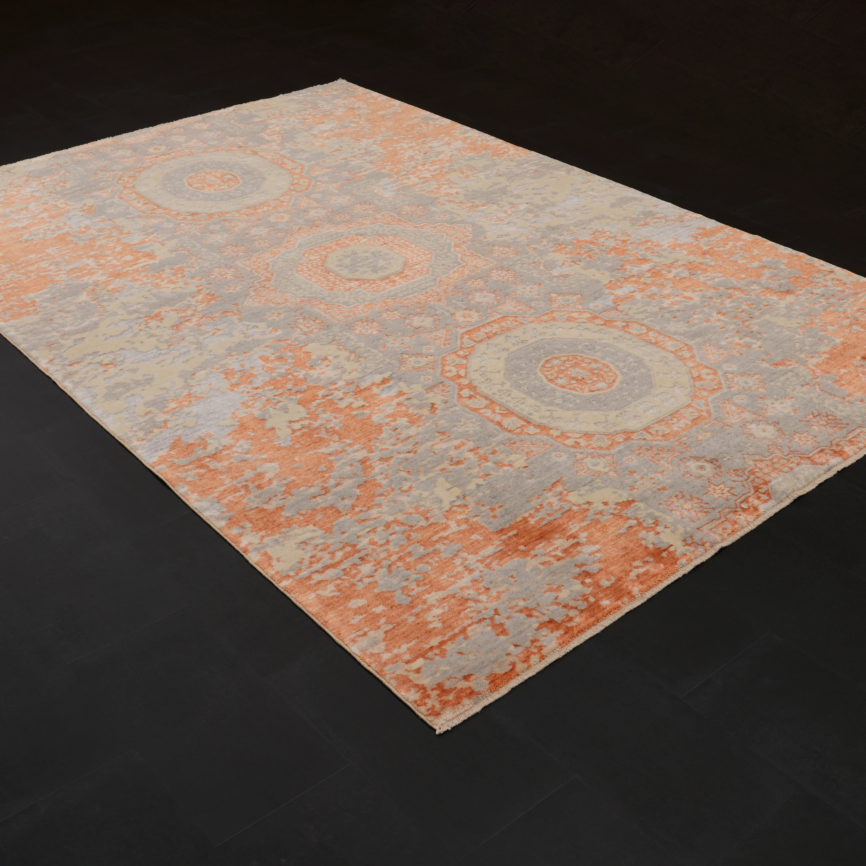 Günyolu Serisi Memlük Desenli Terra Tezgah Dokuma Doğal Halı